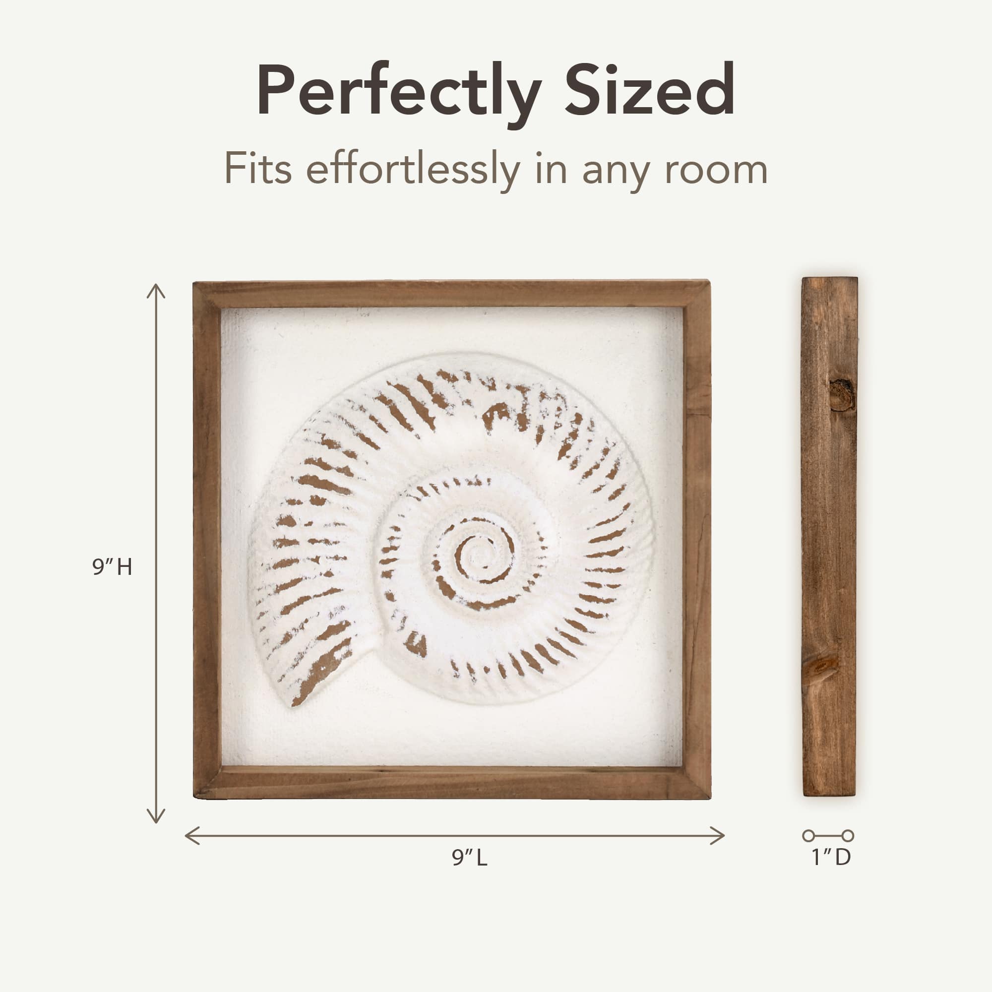 American Art Decor 9" x 9" Seashell & Starfish Coastal Framed Wall Art Set