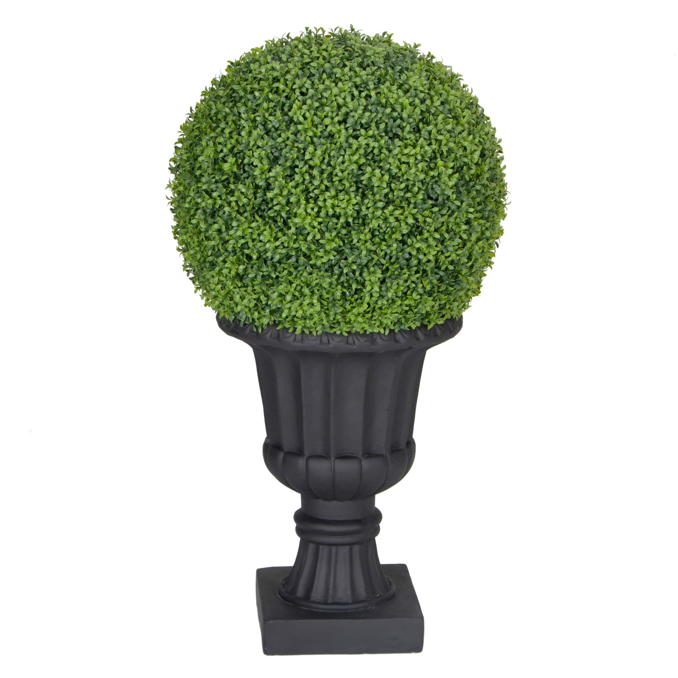 3ft. Single Ball Topiary Boxwood Artificial Tree in Decorative Urn