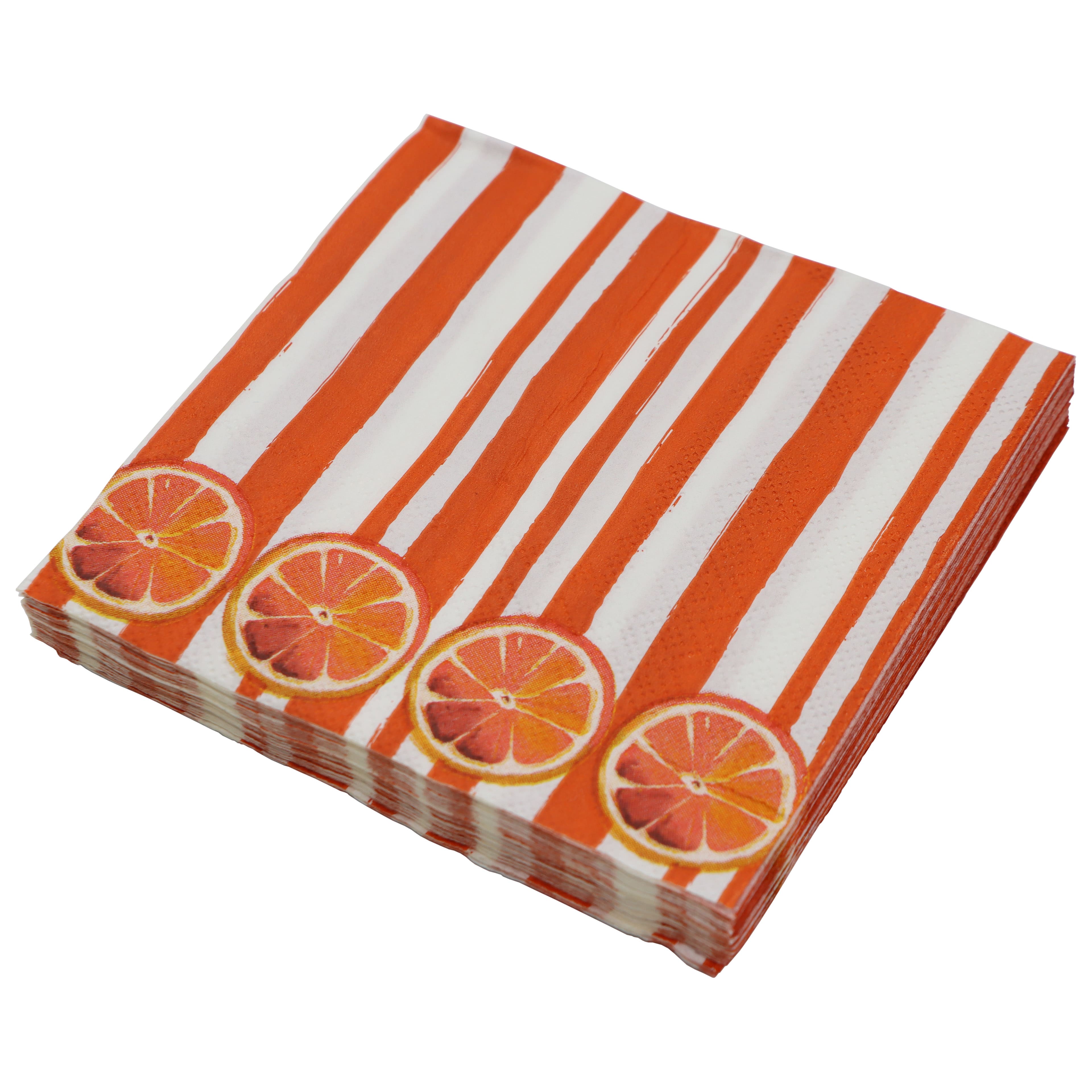 Citrus Kitchen Orange Stripes Paper Beverage Napkins, 20ct. by Celebrate It™