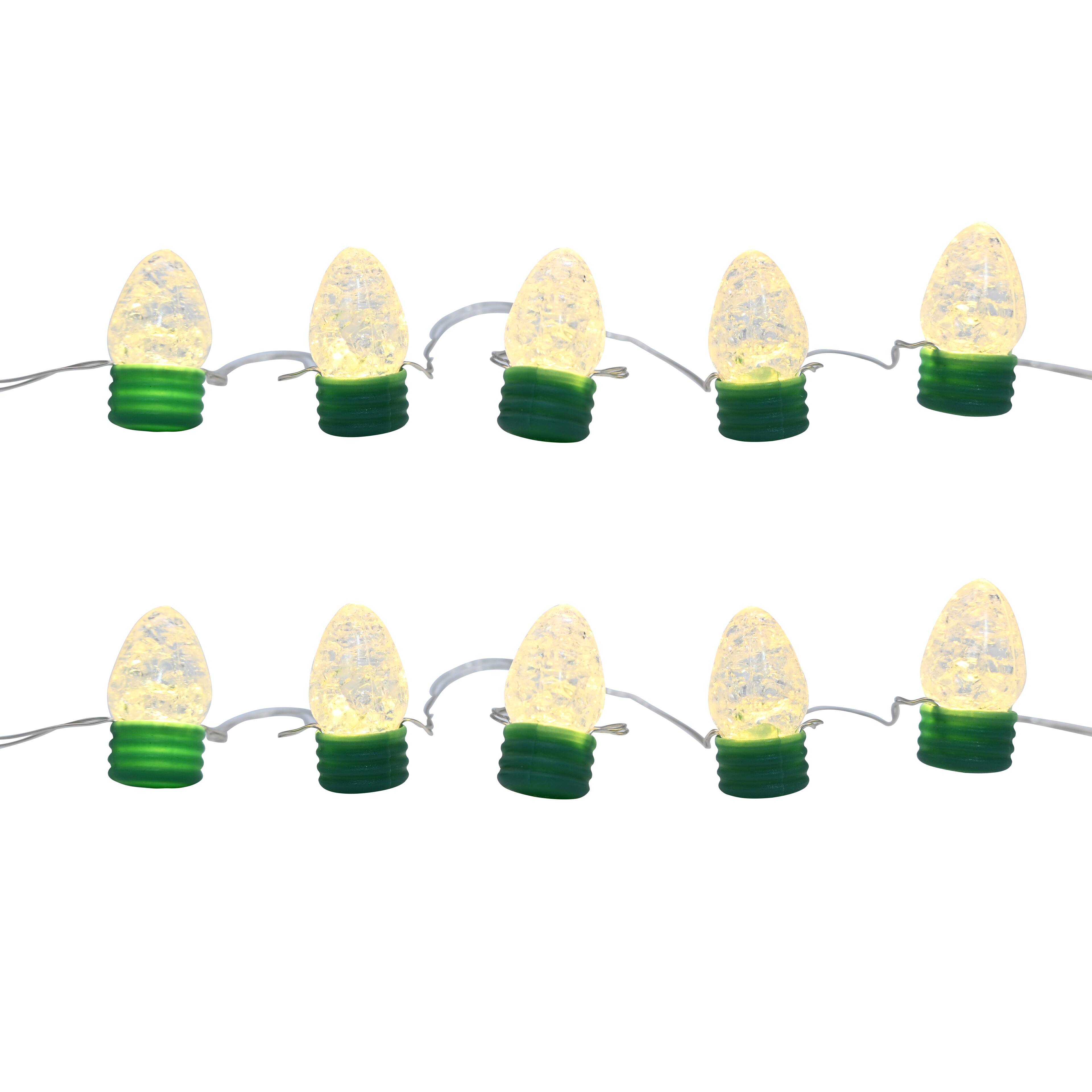 20ct. Warm White LED Mini Vintage Crackle Bulb String Lights on Silver Wire by Ashland®