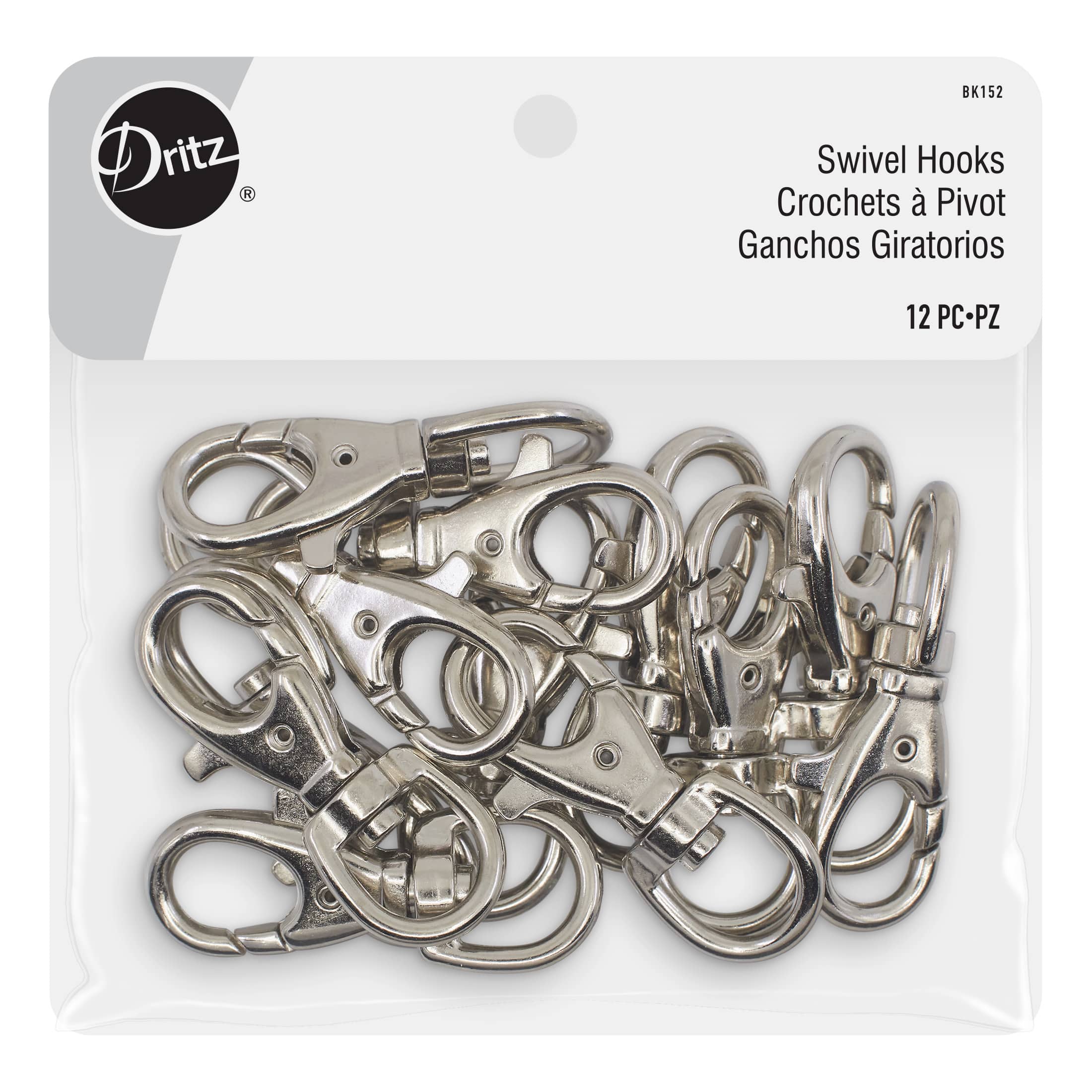 Dritz® Silver 2.5" Swivel Hooks, 12ct.