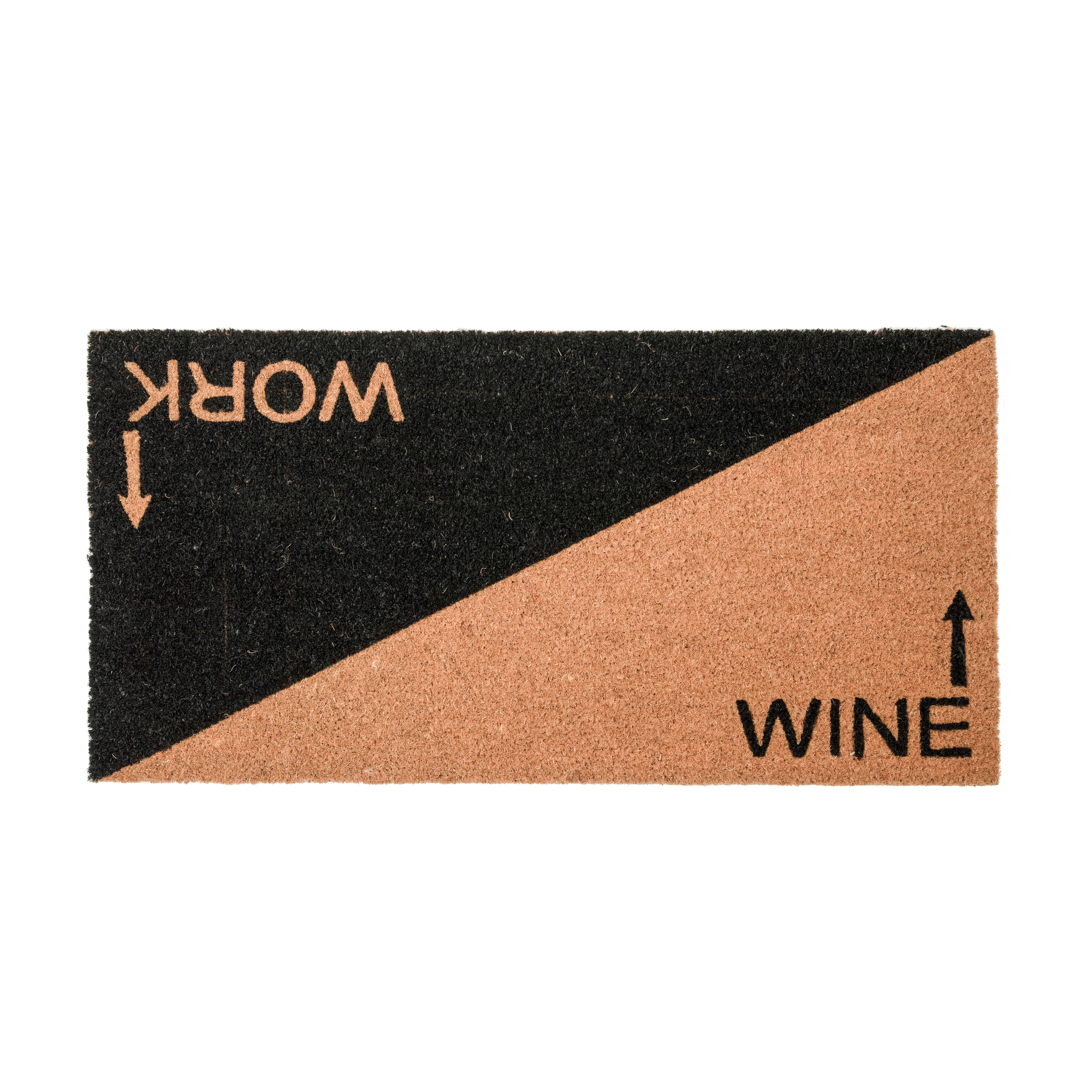 Hello Honey® Natural & Black Work & Wine Coir Doormat