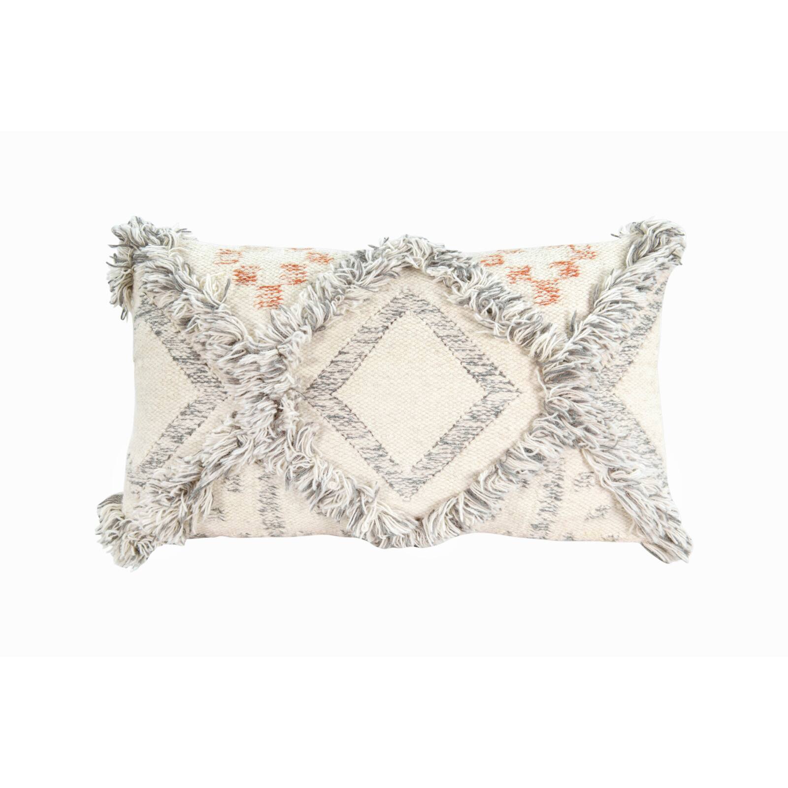 Hello Honey® Cream & Gray Fringe Kilim Pillow