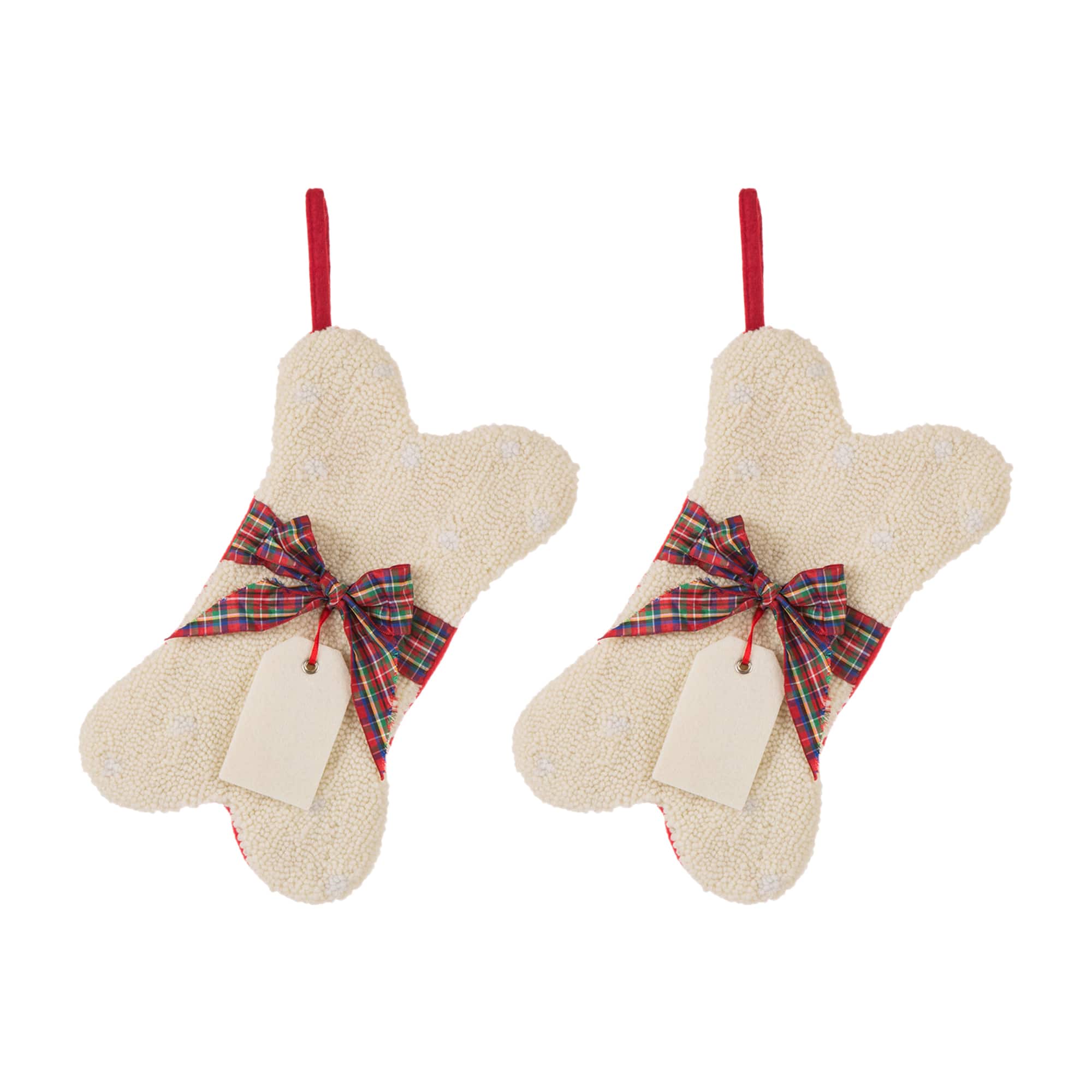 Glitzhome® 12.5" Bone Shape Hooked Stockings