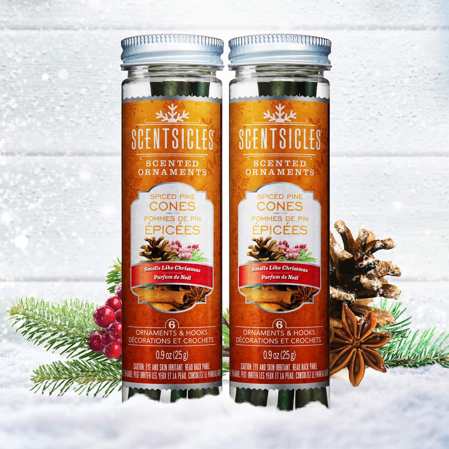 Scentsicles Spiced Pine Cones Scented Paper Stick Ornaments, 12ct.