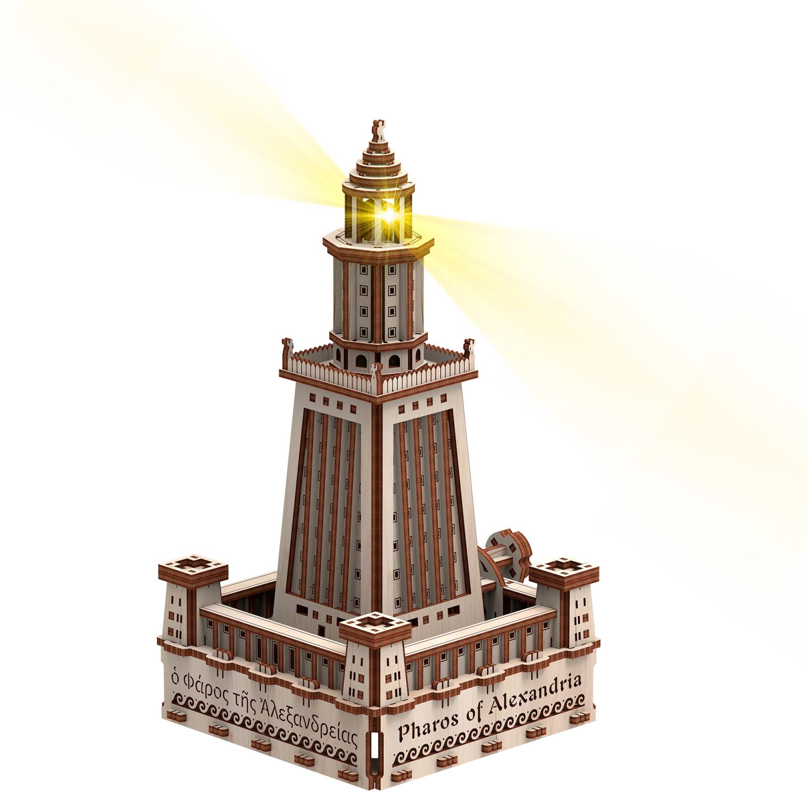 Mr. Playwood Alexandria Lighthouse Eco-Light 3D Wooden STEM Model Kit