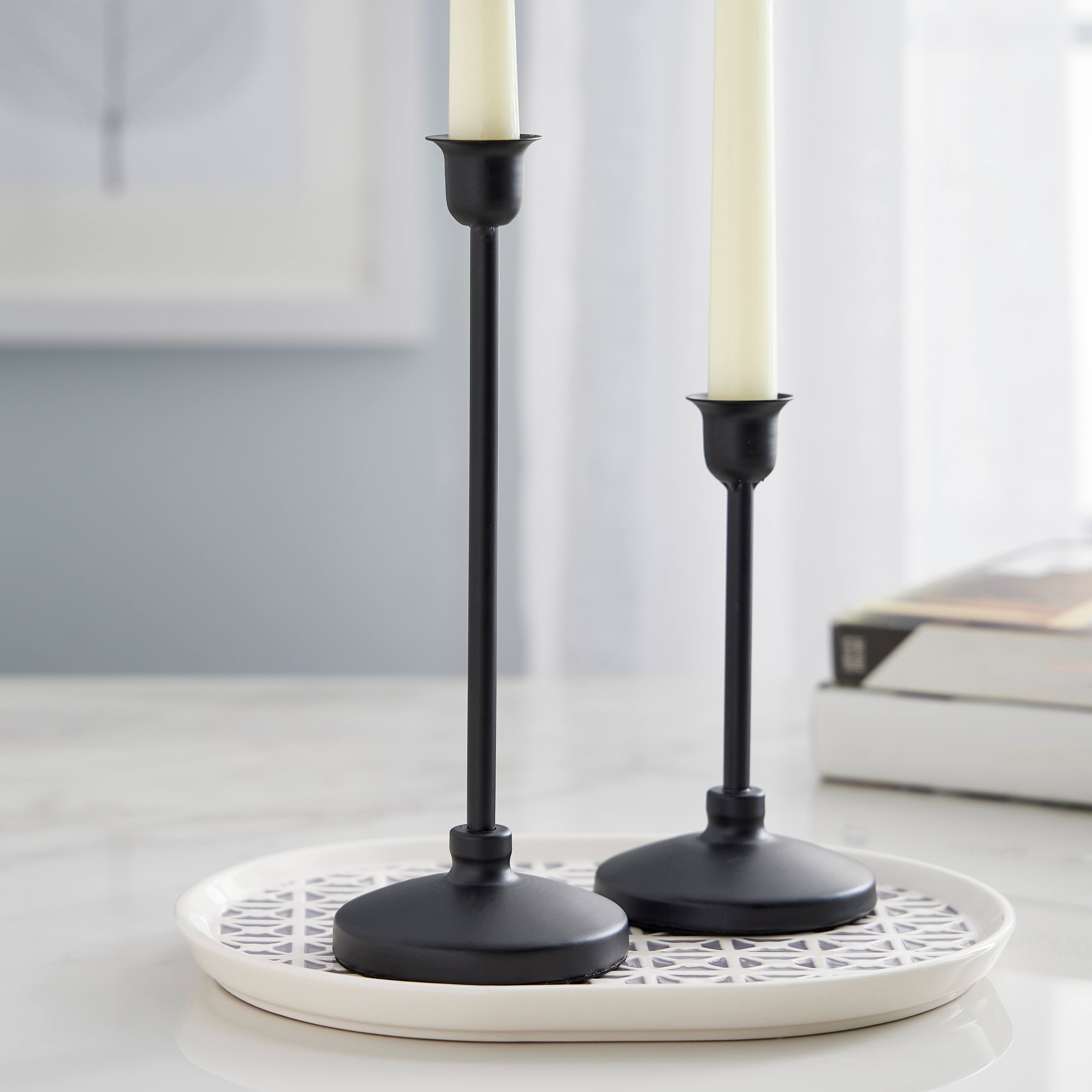 Black Metal Taper Candle Holder by Ashland®