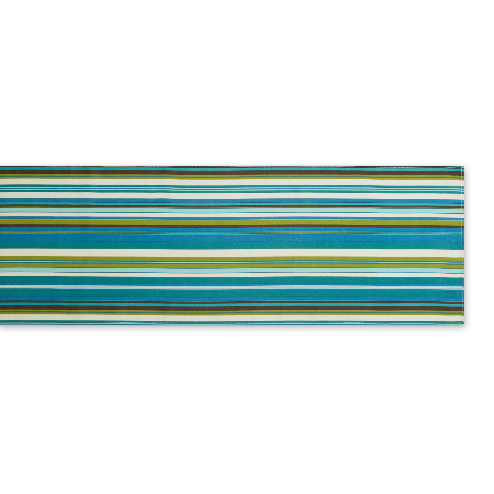 Beachy Stripe Print Outdoor Table Runner, 14" x 72"