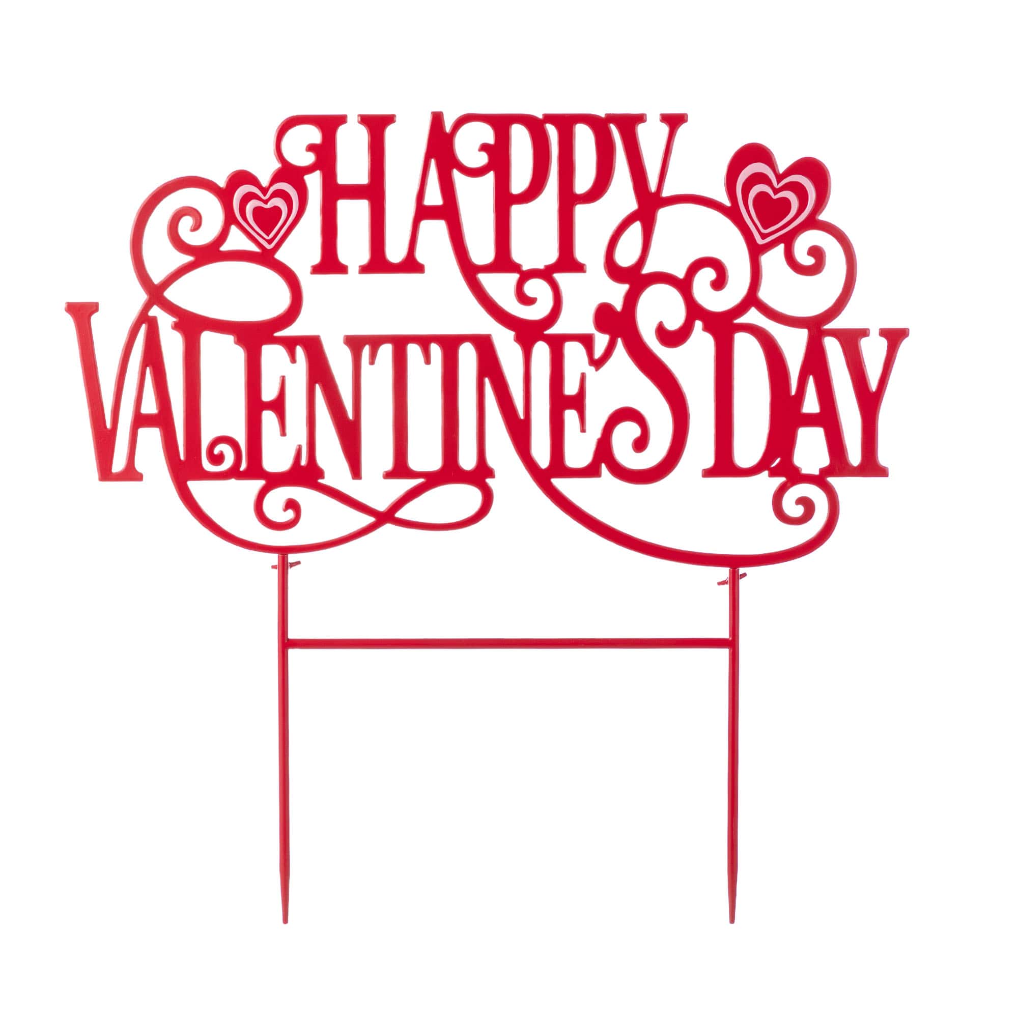Glitzhome® 23.25" Metal Happy Valentine's Day Yard Stake