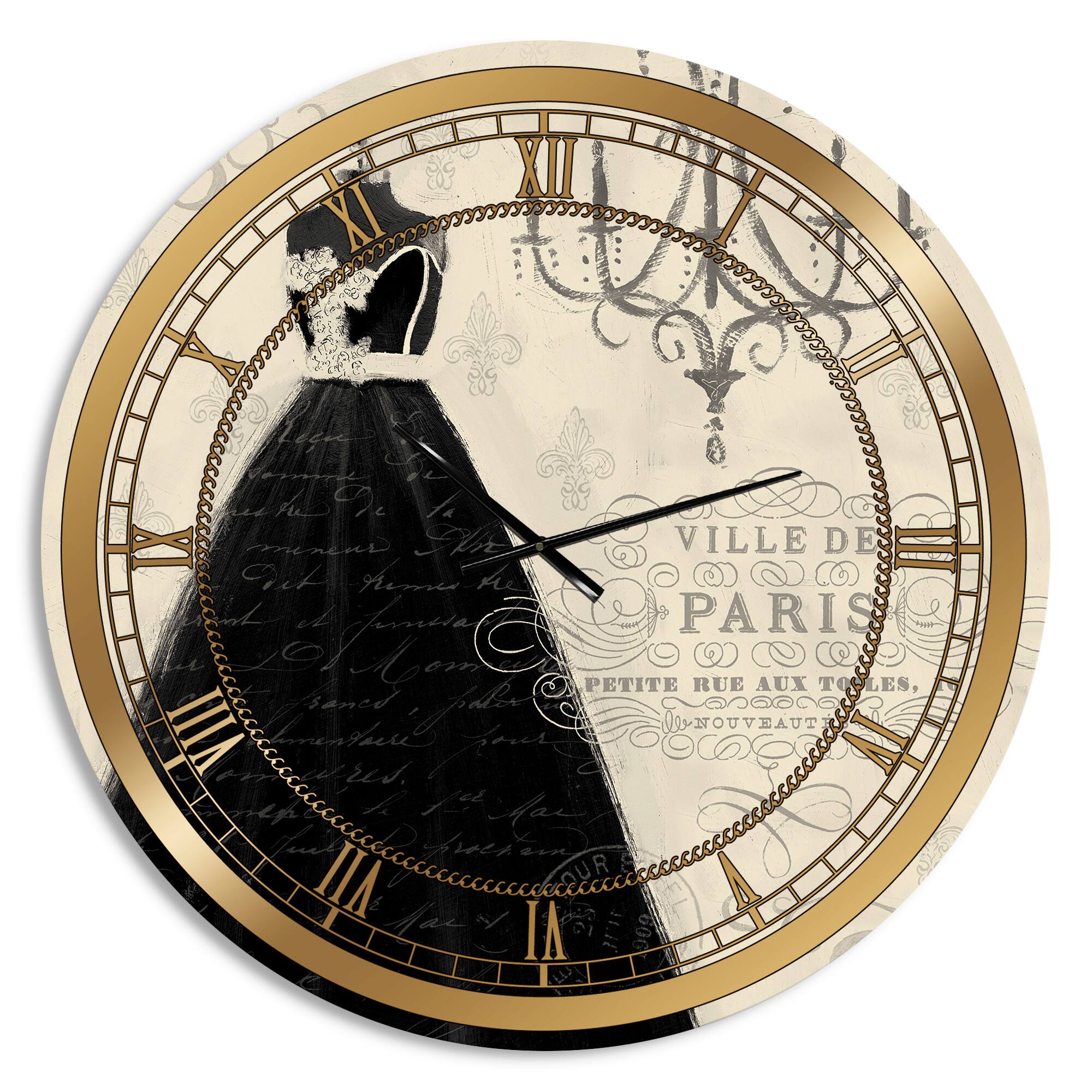 Designart 'French Chandeliers Couture Iv Glam Wall Clock