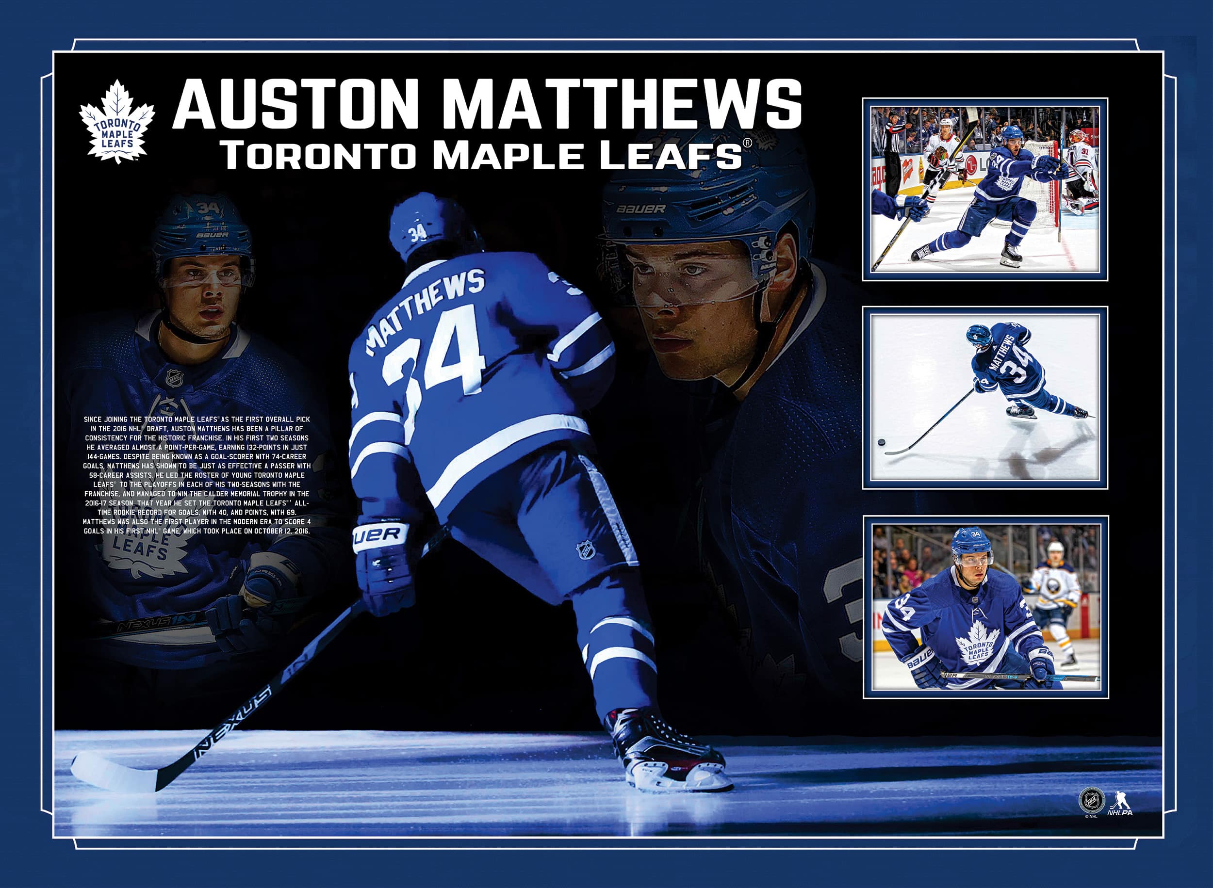 Auston Matthews Toronto Maple Leafs Framed Photo Collage 39.5" x 30.5"