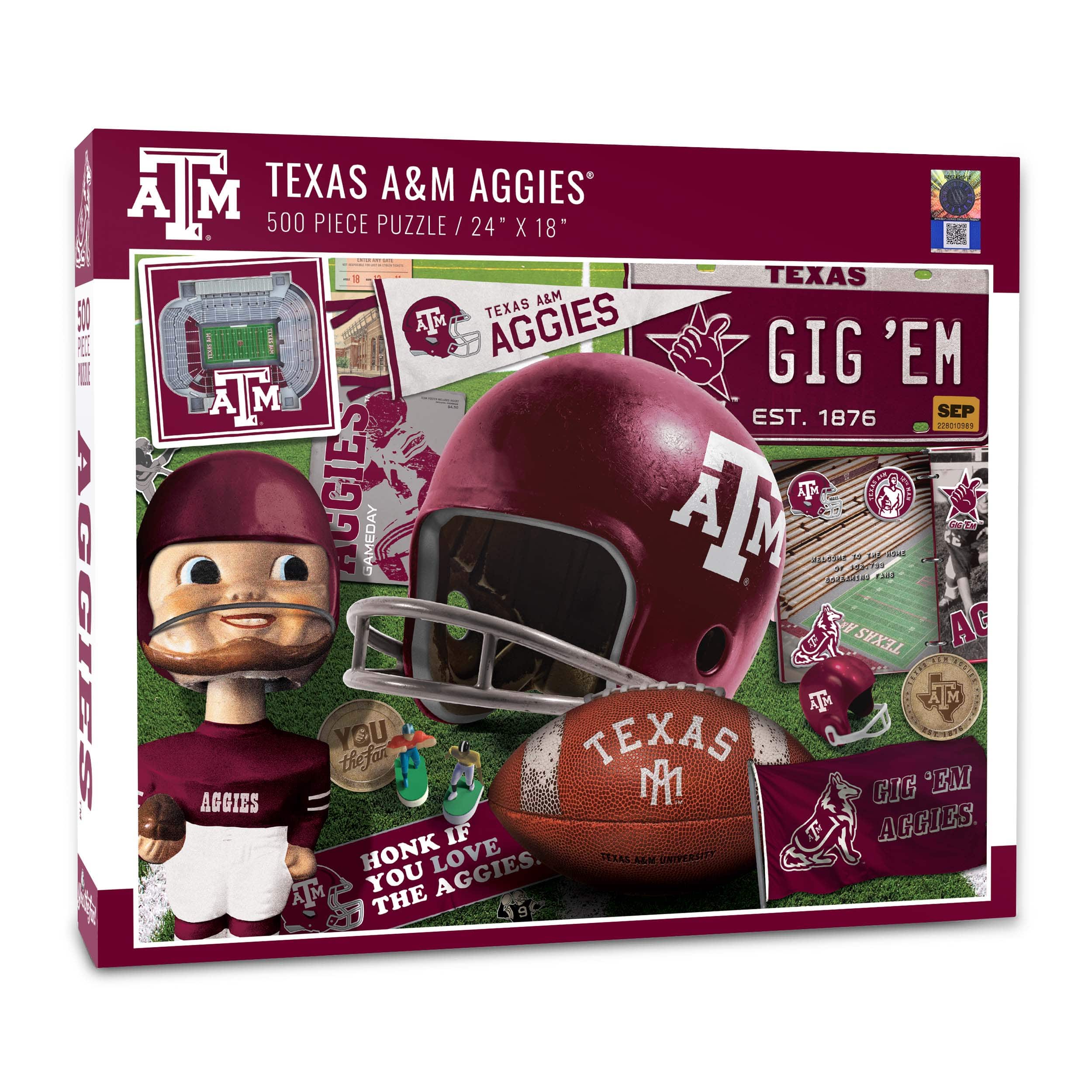 College Team Retro Series 500 Piece Puzzle By Youthefan in Texas A&m Aggies | 18" x 24" | Michaels®