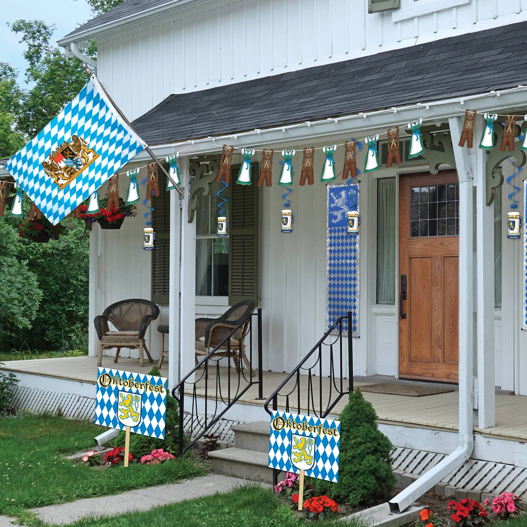 Beistle 9.5" x 6ft. Oktoberfest Lederhosen and Dirndl Streamer