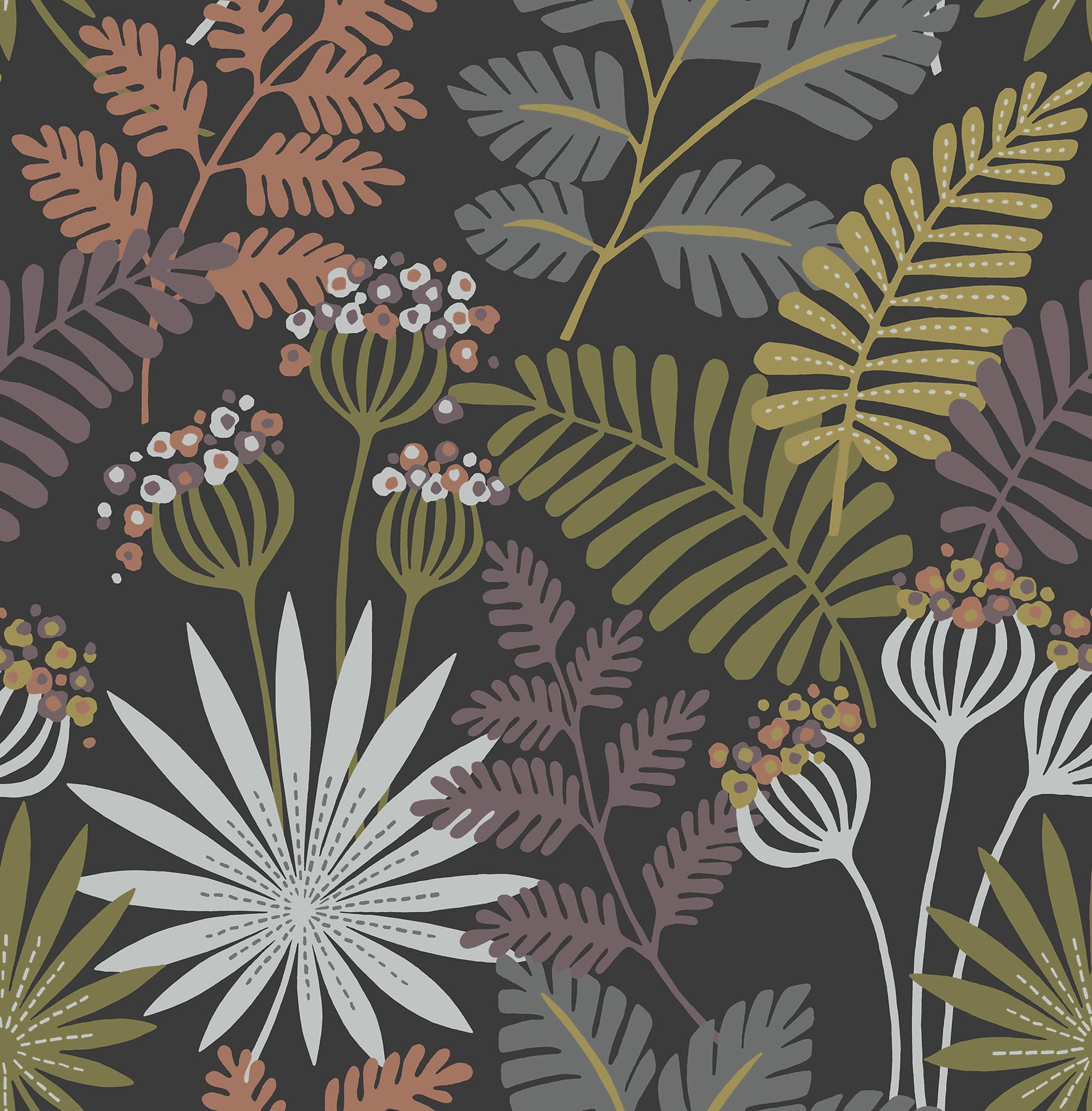 NuWallpaper Marajo Black Peel & Stick Wallpaper