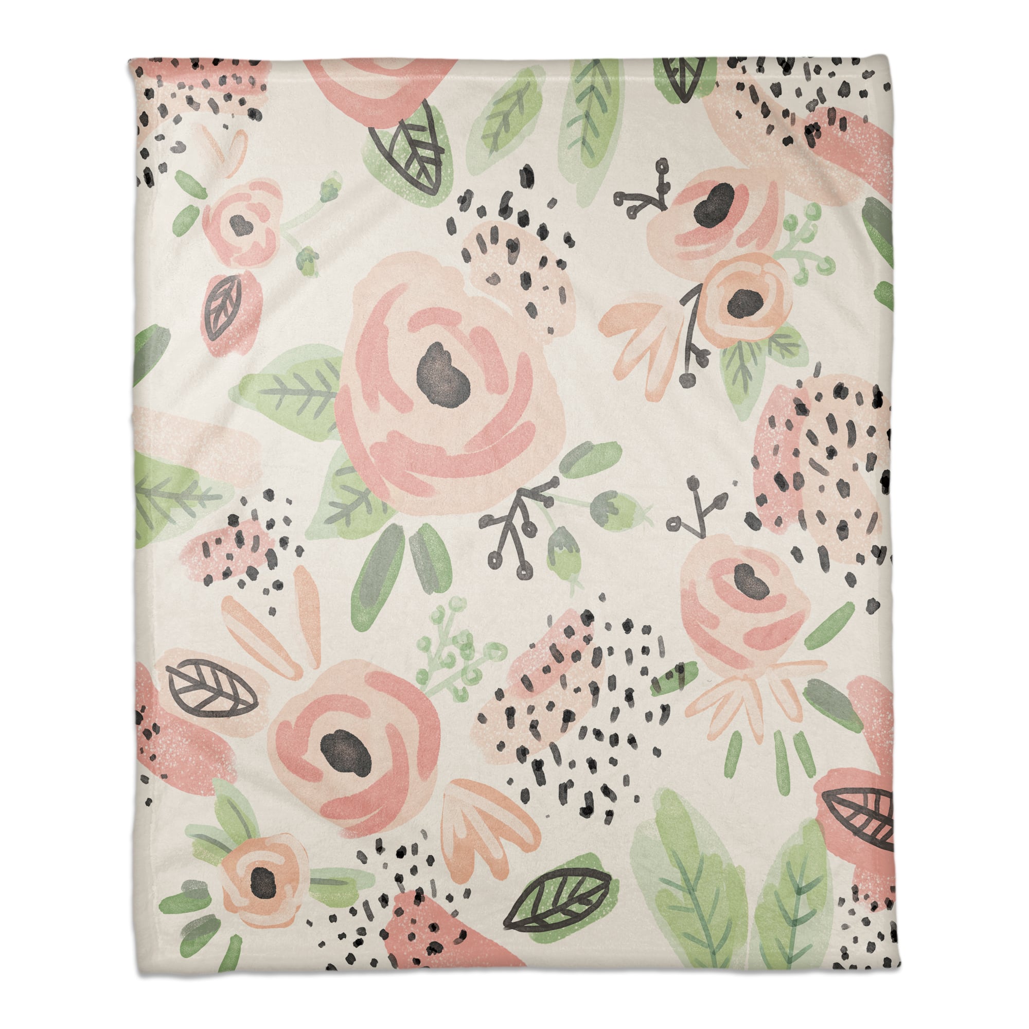 Blush Flowers Fleece Blanket