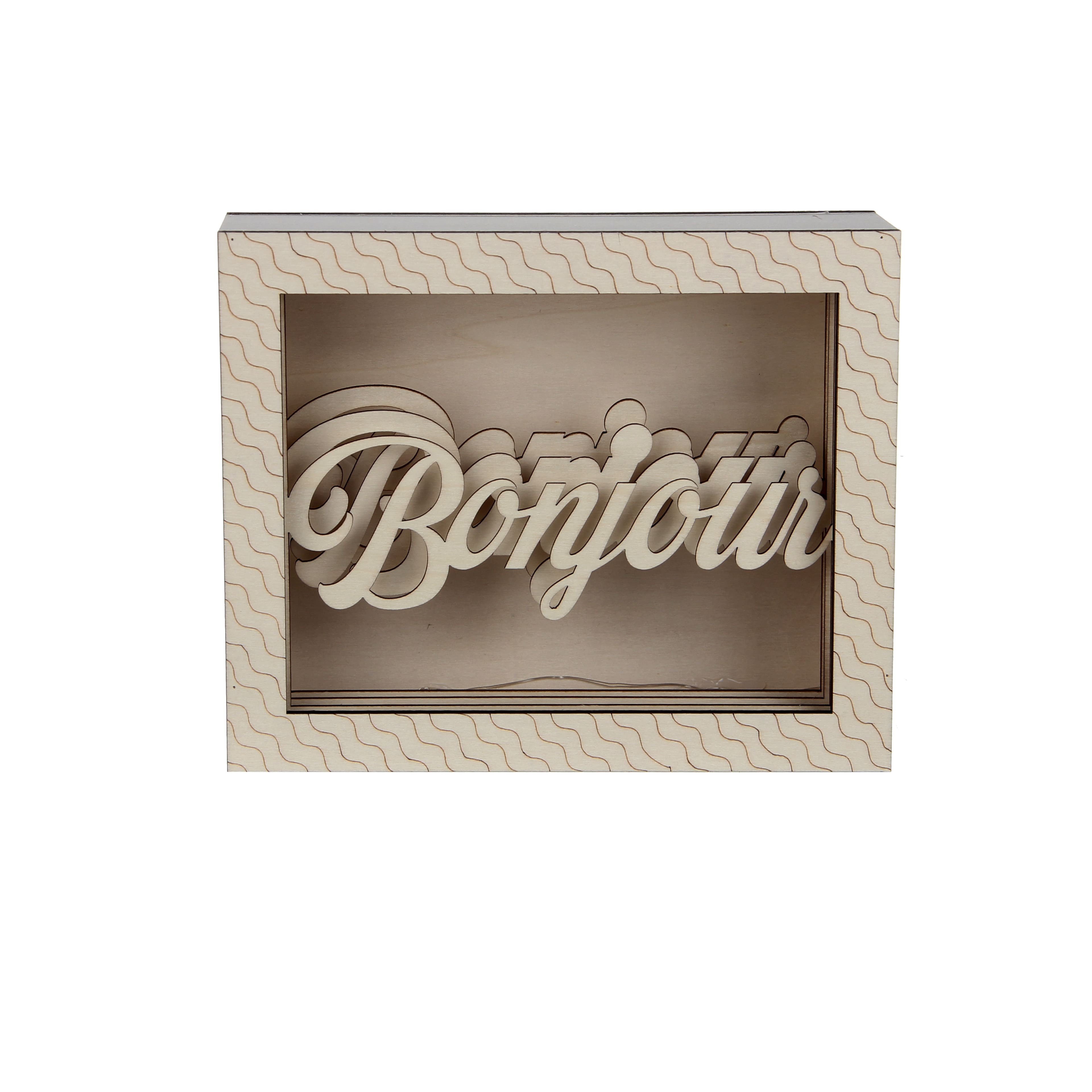 Jonathan Adler x Michaels 8.75" Pop Art Bonjour DIY LED Shadow Box Décor