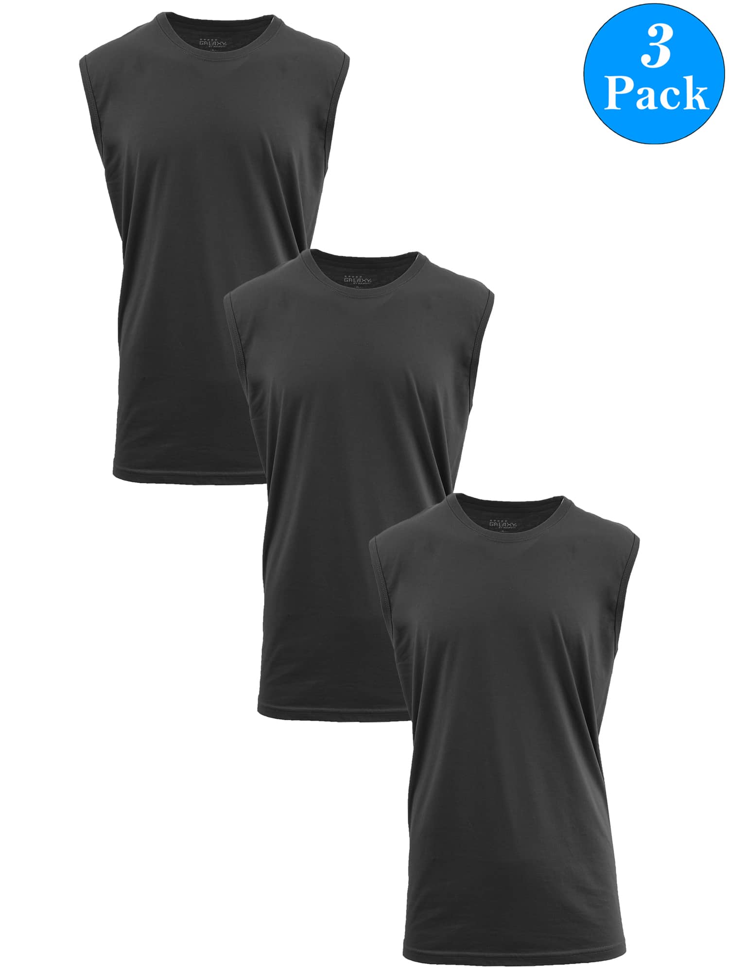 Galaxy by Harvic Men's Muscle Tank T-Shirt 3 Pack