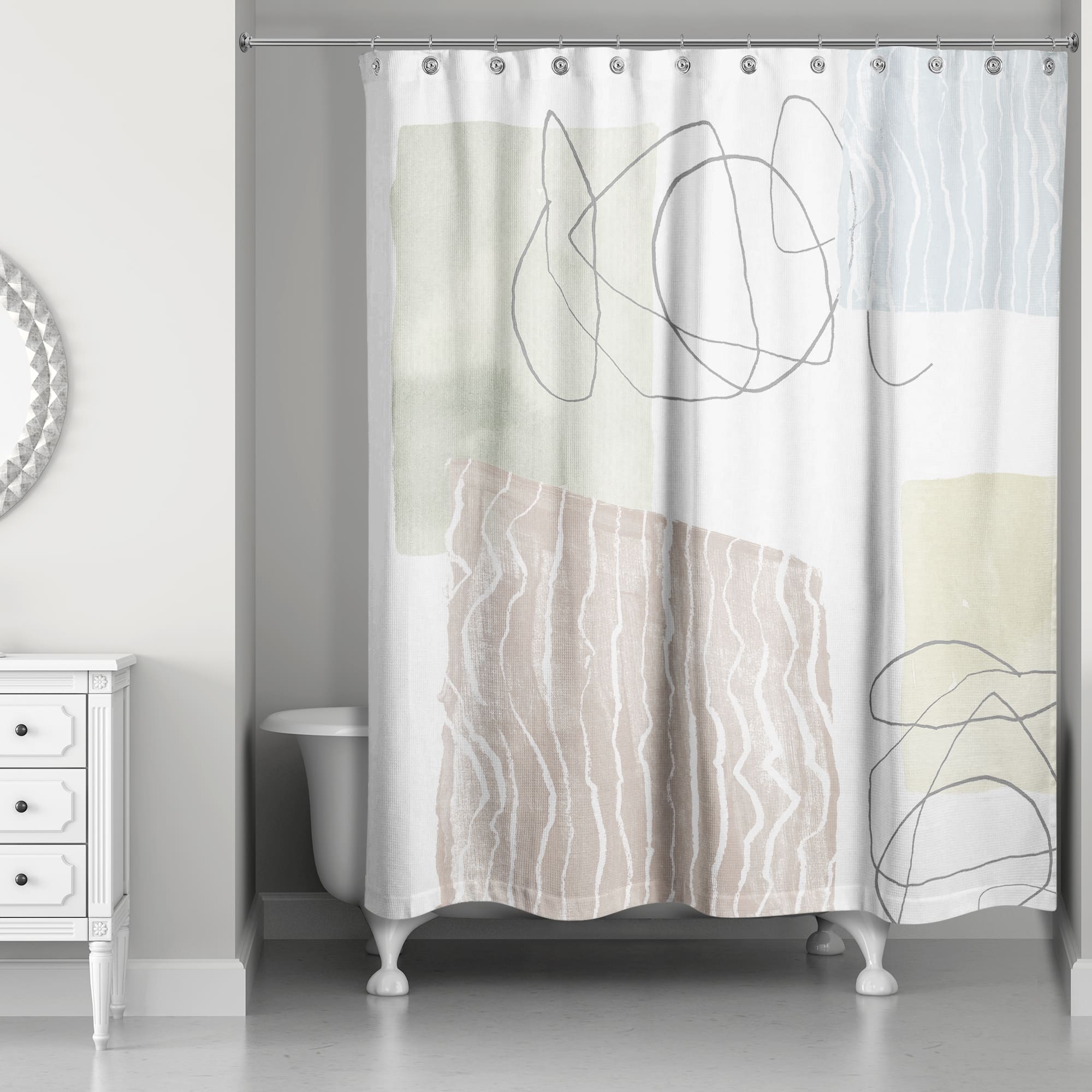 Chic Urban Abstract I 71" x 74" Shower Curtain