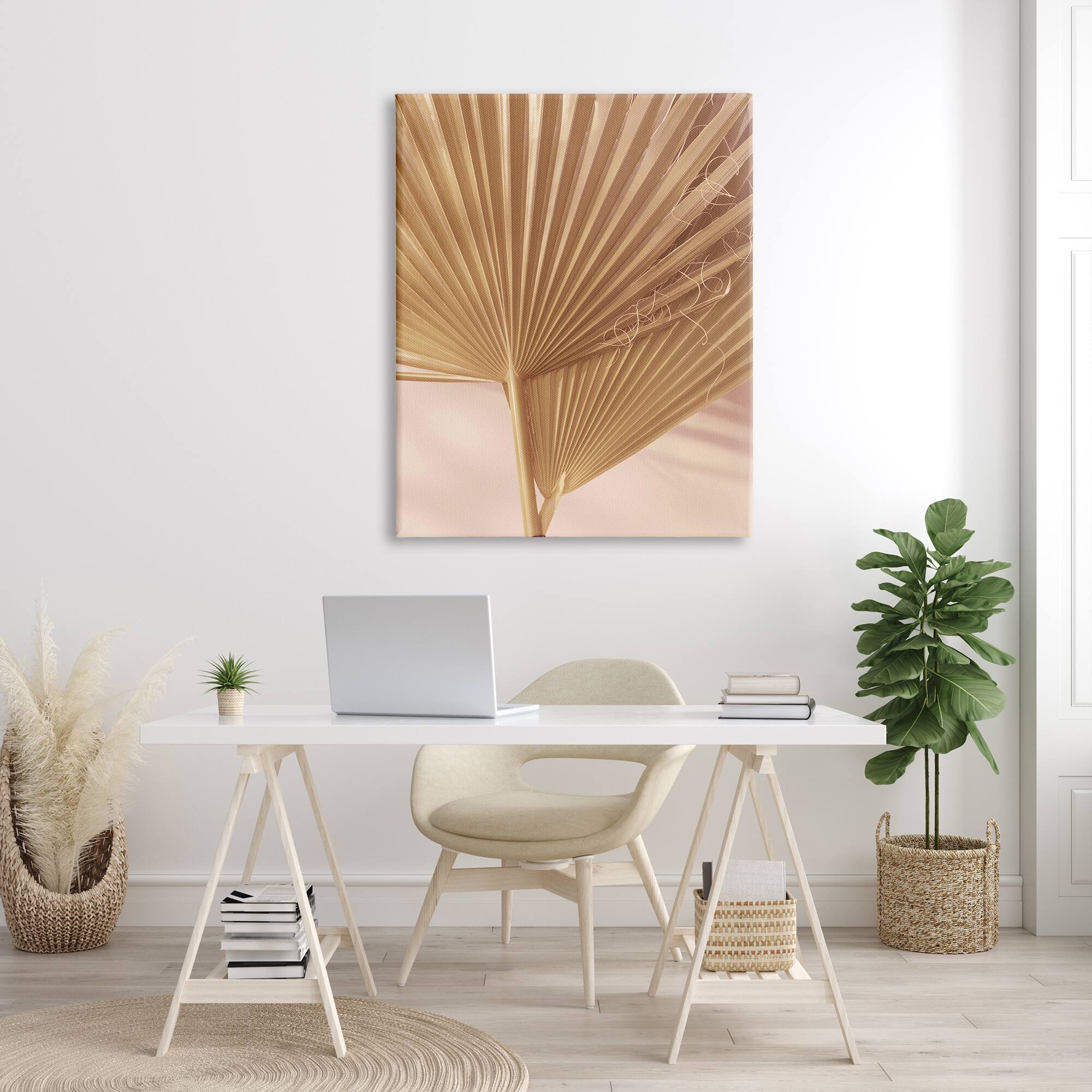 Stupell Industries Two Palm Fronds Sun Bleached Photography Tropical Plants Canvas Wall Art