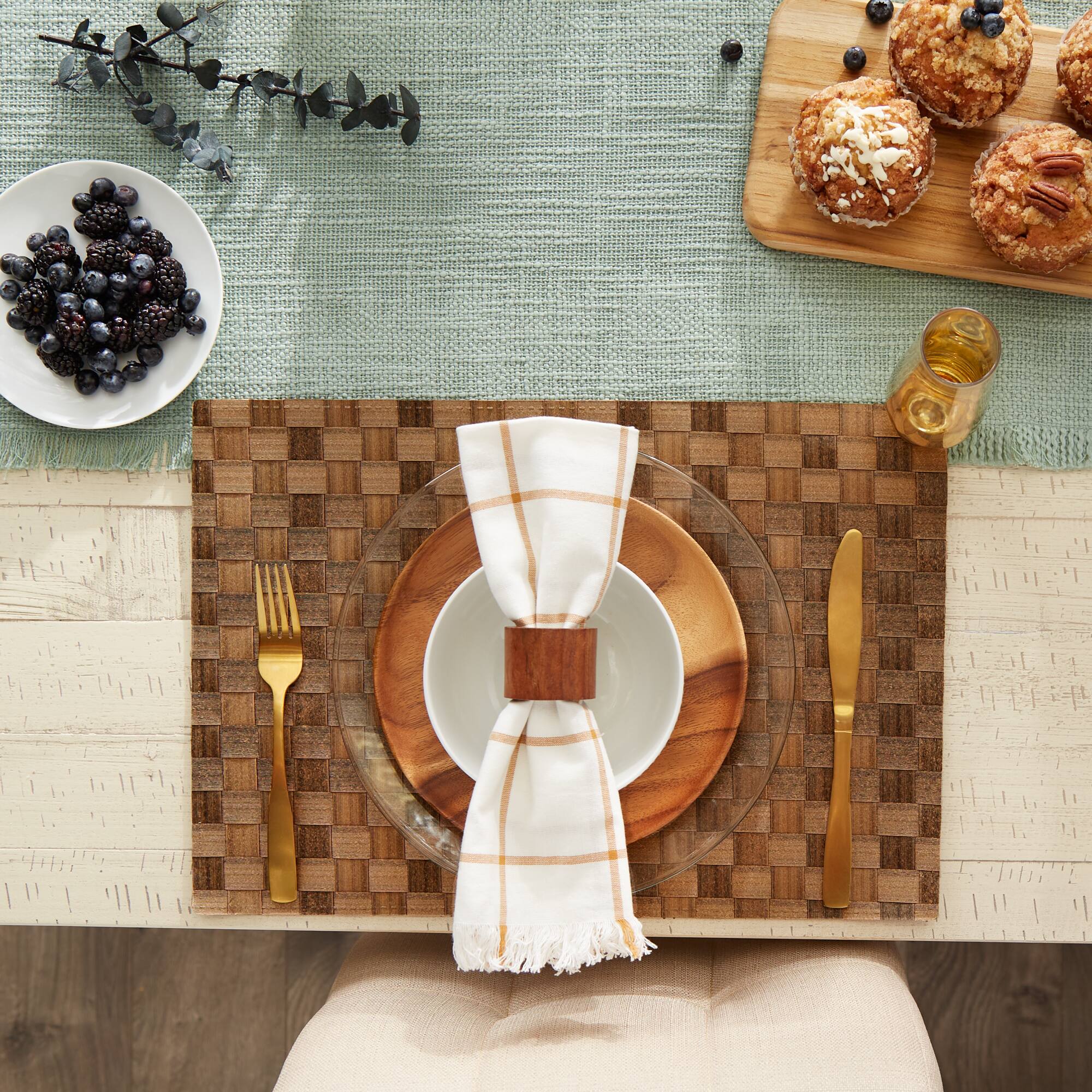 DII® Reversible Basket Weave Woven Placemats, 4ct.