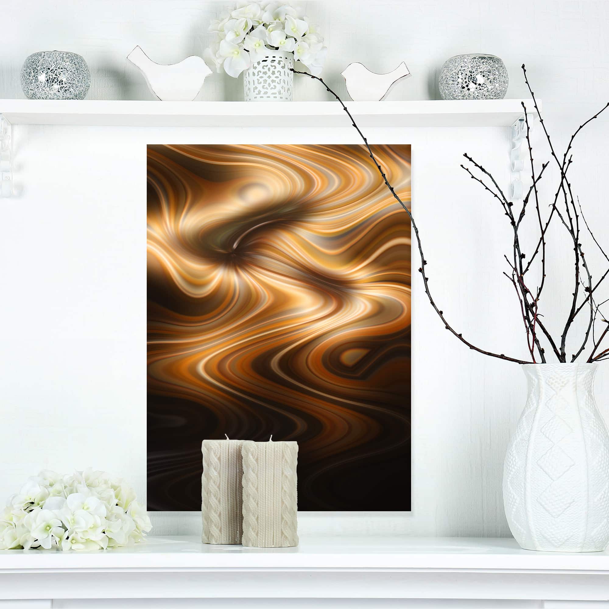 Designart - Brown Curved Waves Texture