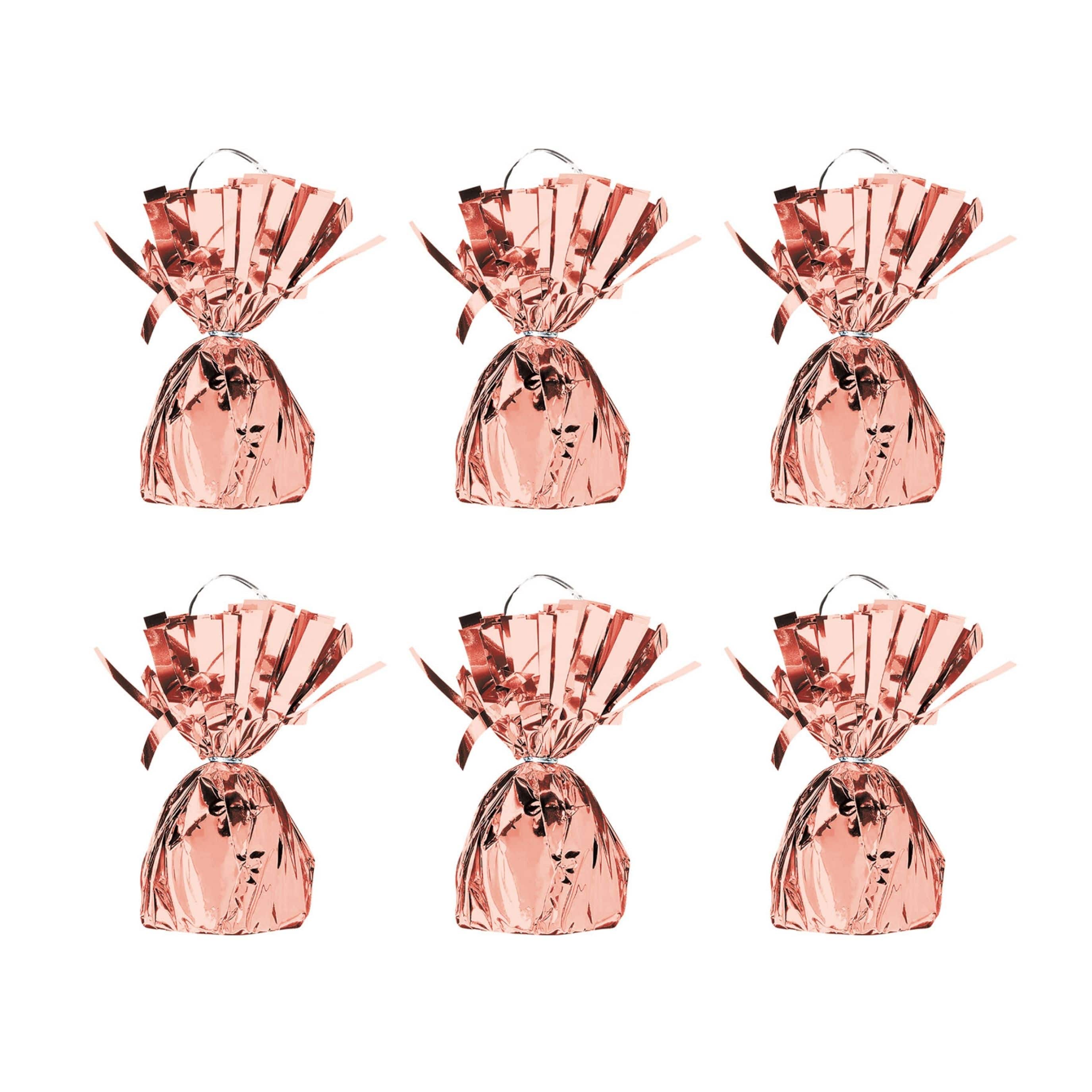 Beistle 6oz. Rose Gold Metallic Wrapped Balloon Weights, 6ct.