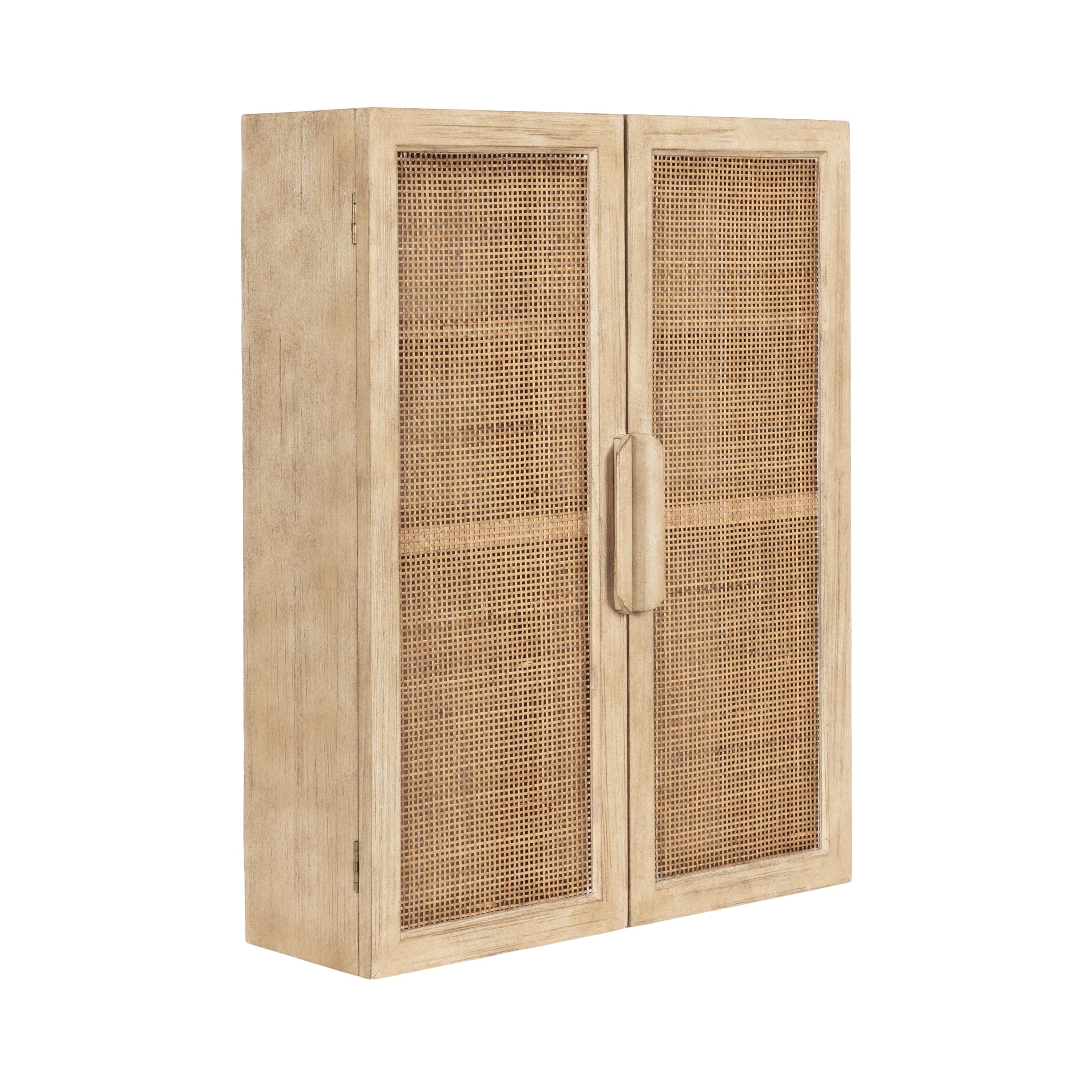 Kate and Laurel Ori Rattan & Wood 2-Door Wall Cabinet