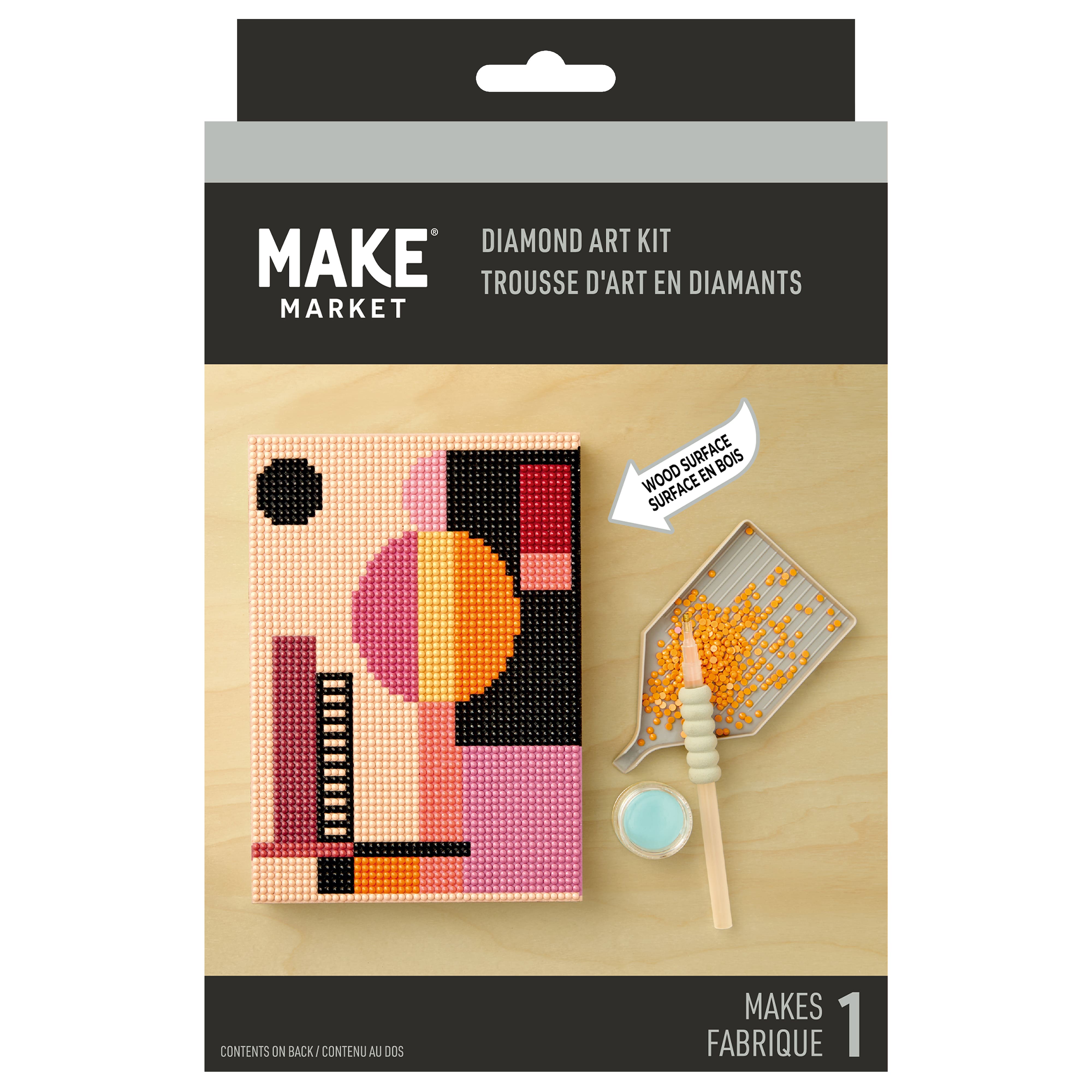 5" x 7" Bright Geometric Wood Plank Diamond Art Kit by Make Market®