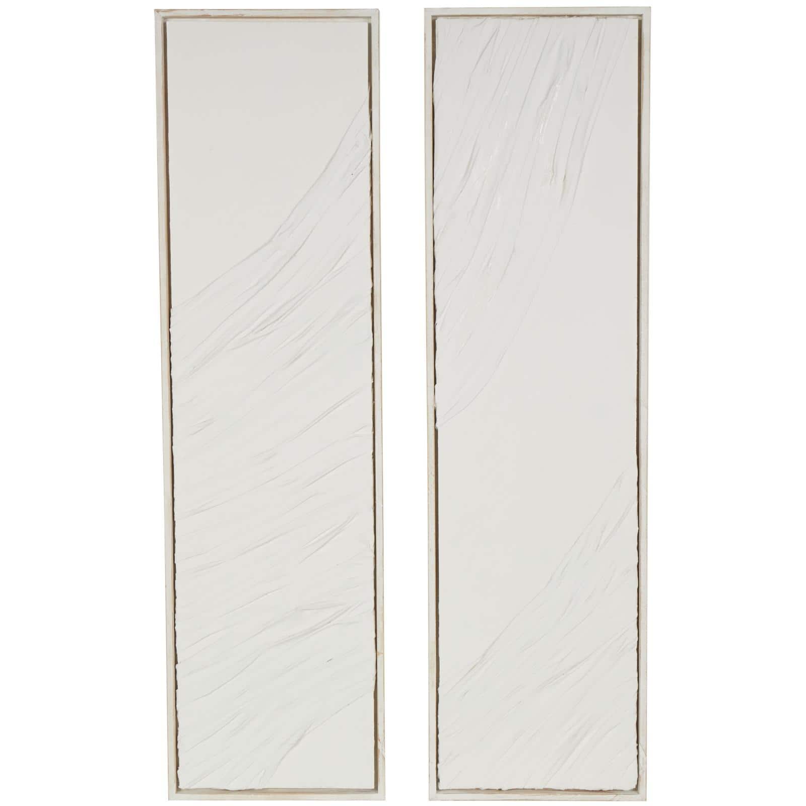 19.5" x 70.5" Cream Abstract Dimensional Wavy Textured Wood Panel Wall Décor Set
