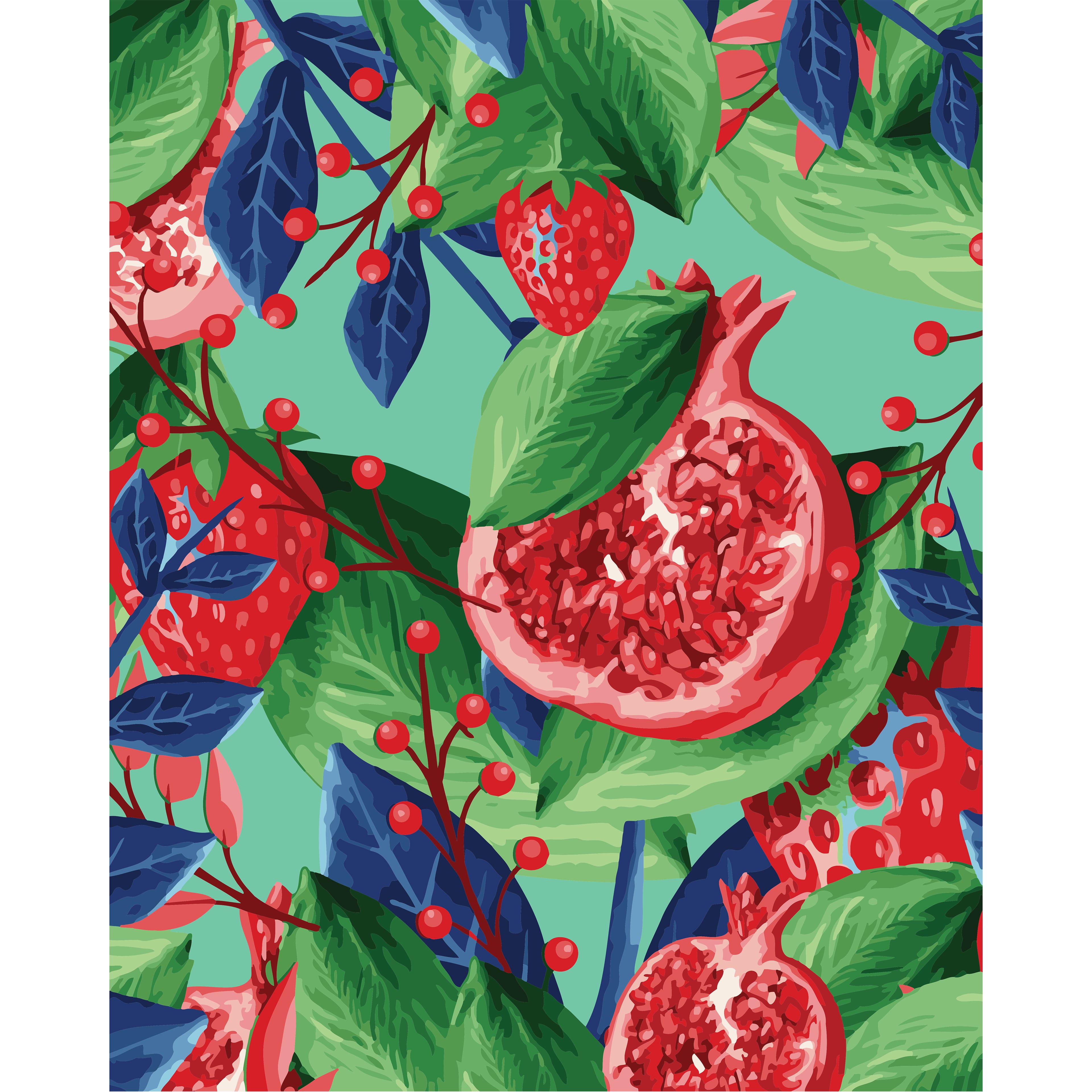 Pomegranates & Strawberries Paint-by-Number Kit by Artist's Loft®