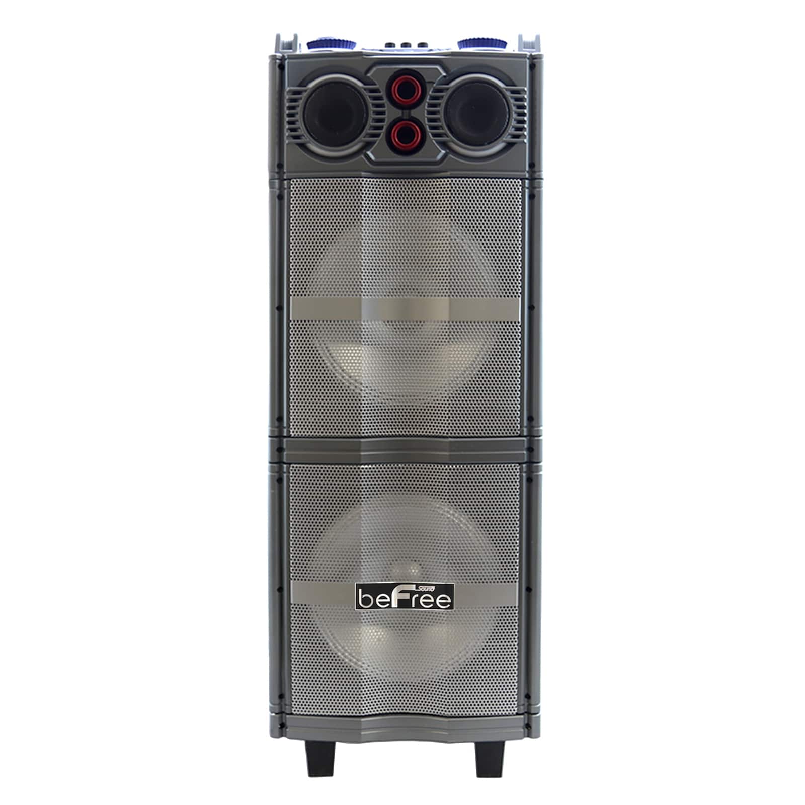 beFree Sound Double 10" Subwoofer Portable Bluetooth Party Speaker With Reactive Lights