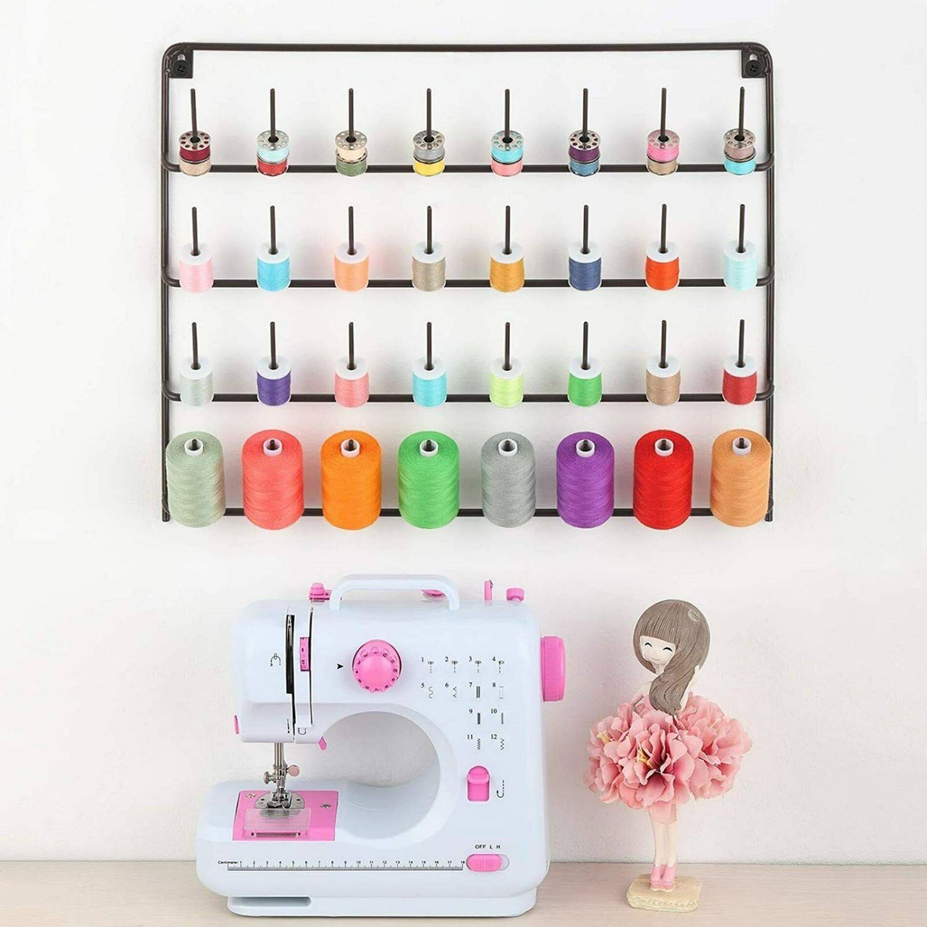 HAITARL® Brown 32-Spool Wall-Mounted Sewing Thread Rack