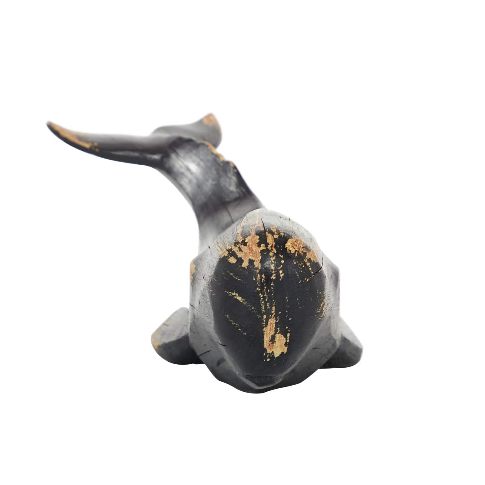 Black Polyresin Coastal Whale Sculpture, 4" x 14" x 5"