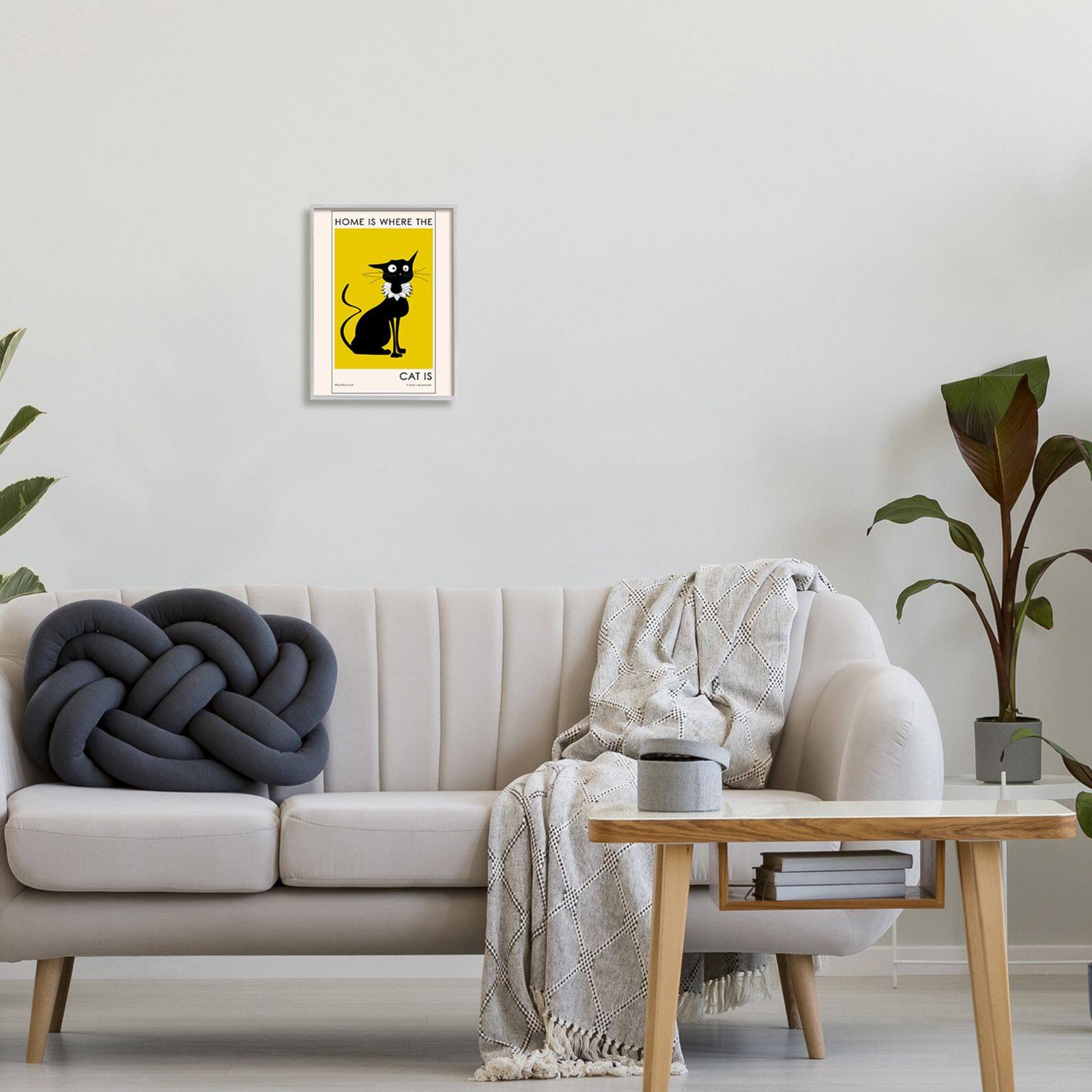 Stupell Industries Home's Where Cat Is Phrase Funny Fashion Feline Framed Wall Art