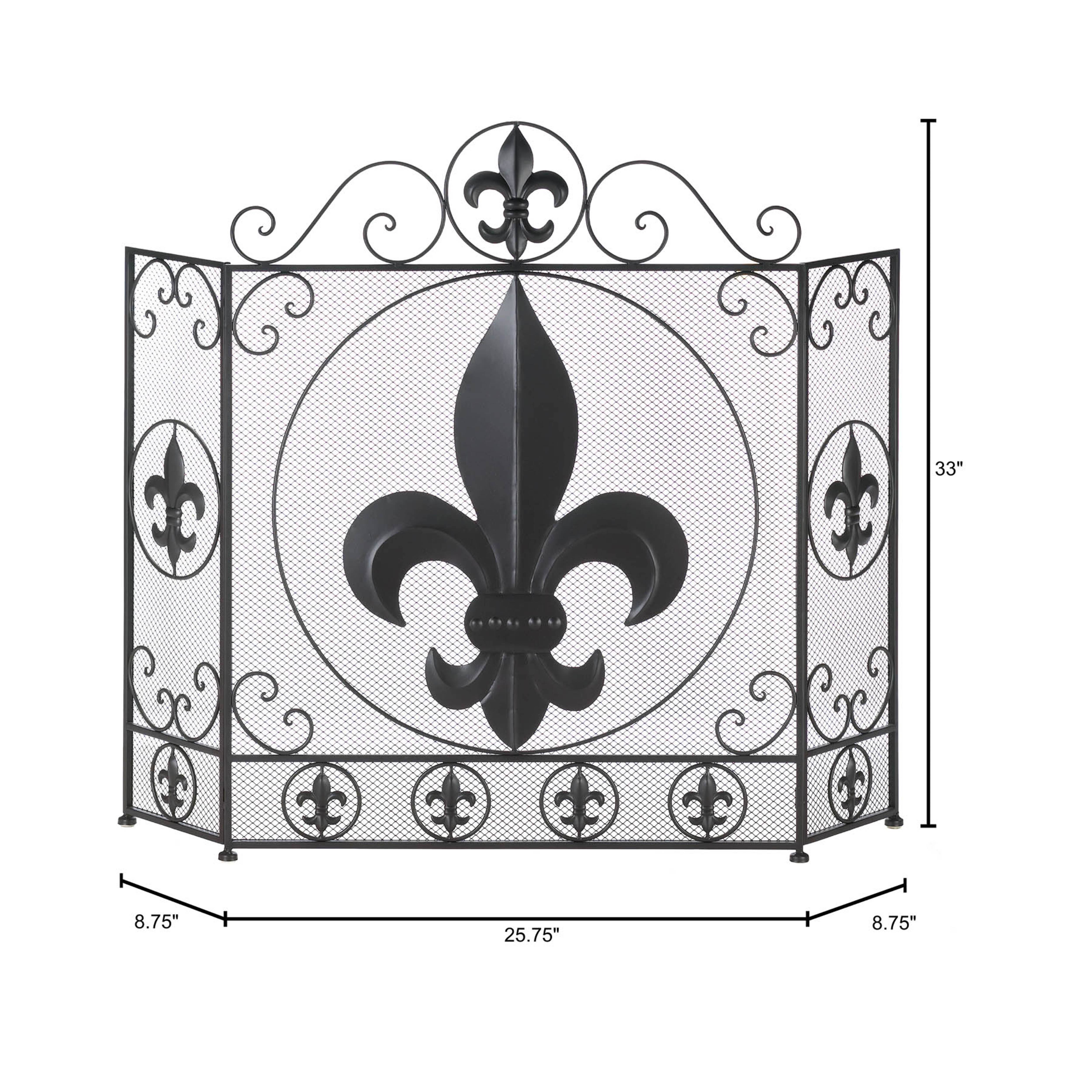 26" x 33" Fleur-de-Lis Fireplace Screen