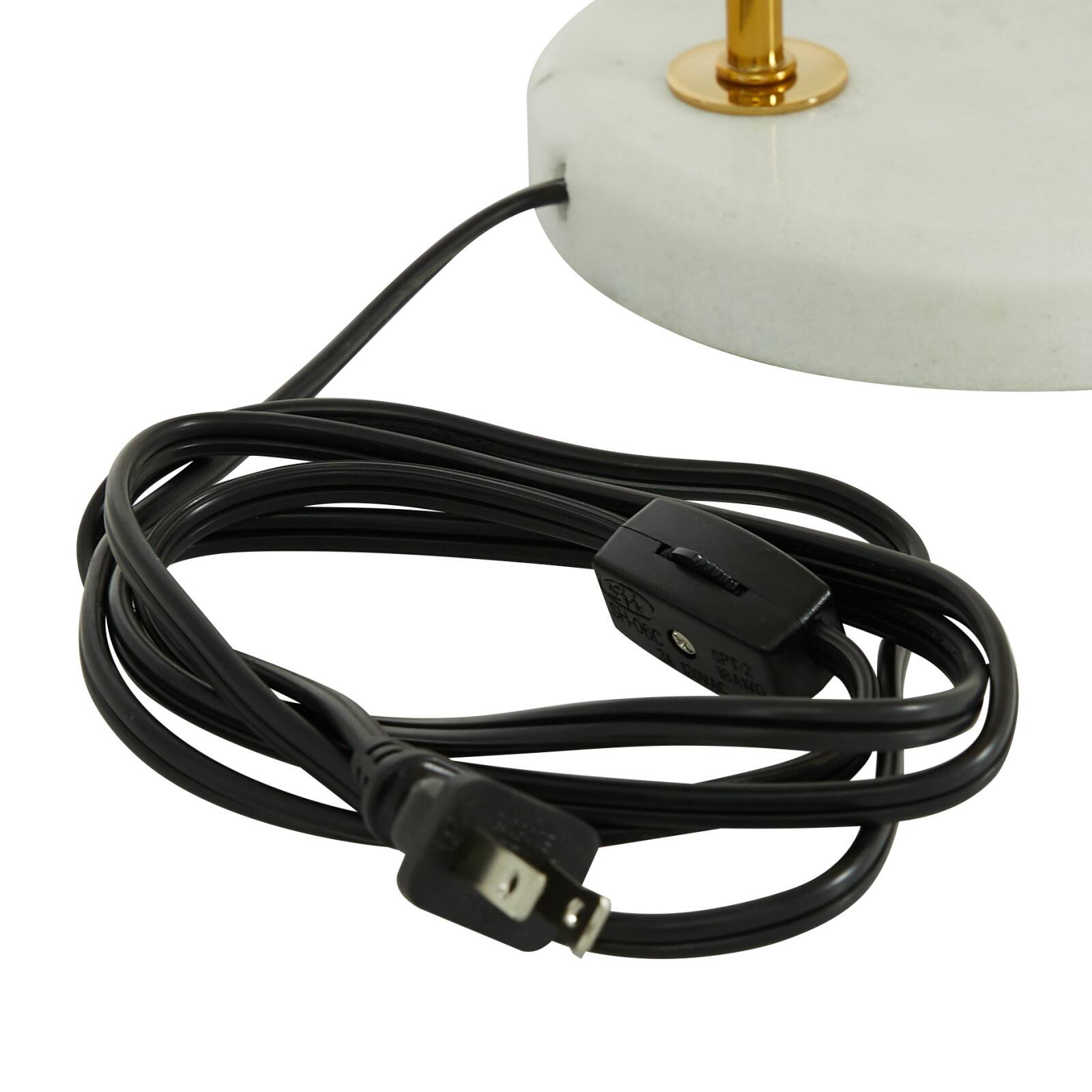 22" White Metal Modern Table Lamp