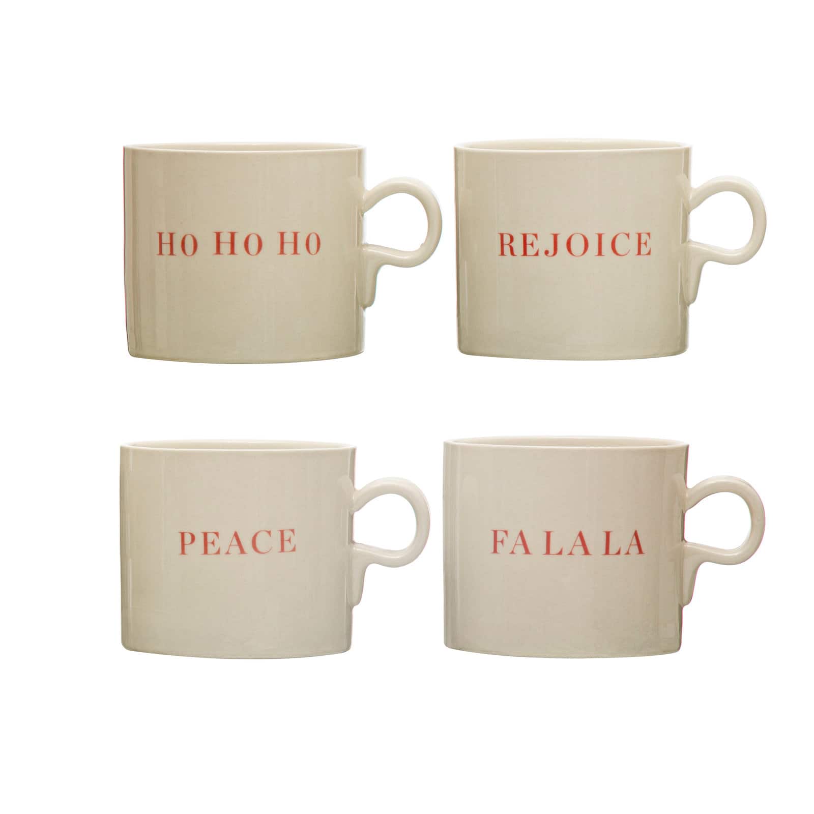 Hello Honey® Stoneware Mug Set with Holiday Saying