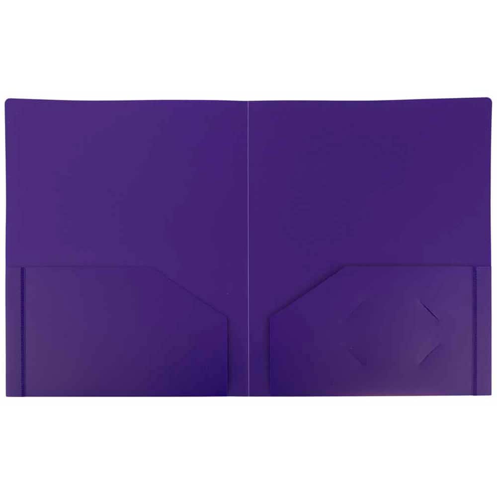 JAM Paper Heavy Duty Plastic 2-Pocket Folders, 6ct.