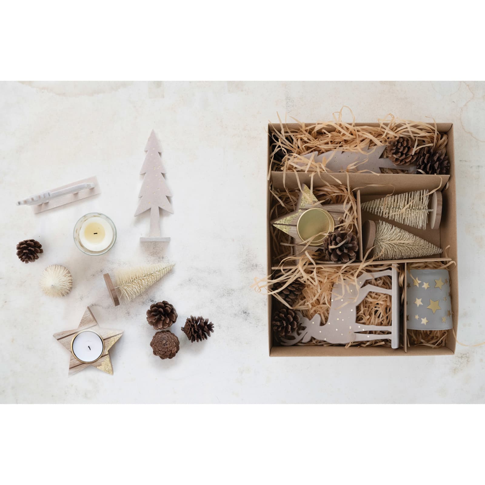 Hello Honey® 13 Piece Wood Grain & Jar Star Candles & Woodland Icons Candle Garden Kit
