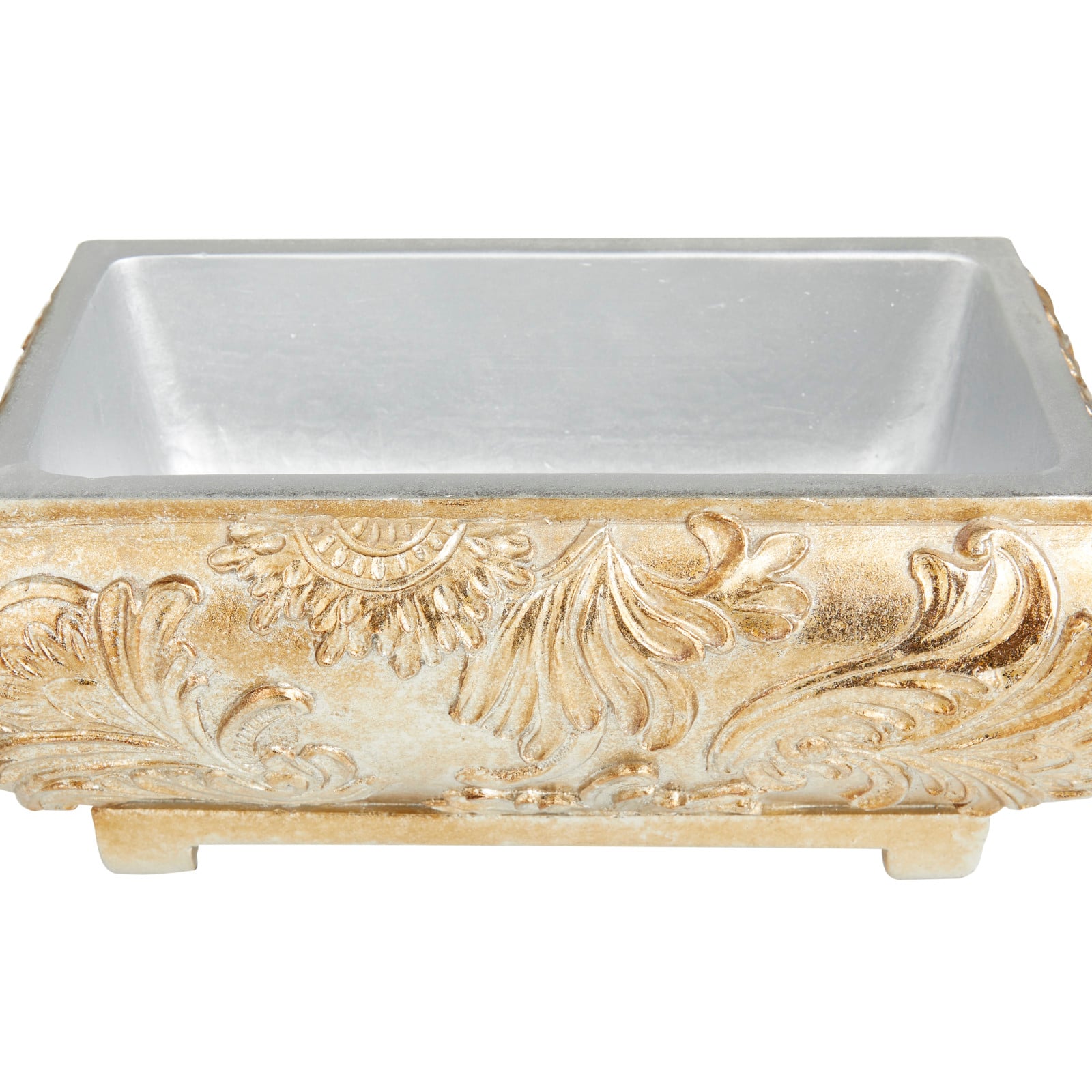 11" Gold Rectangular Traditional Decorative Jar