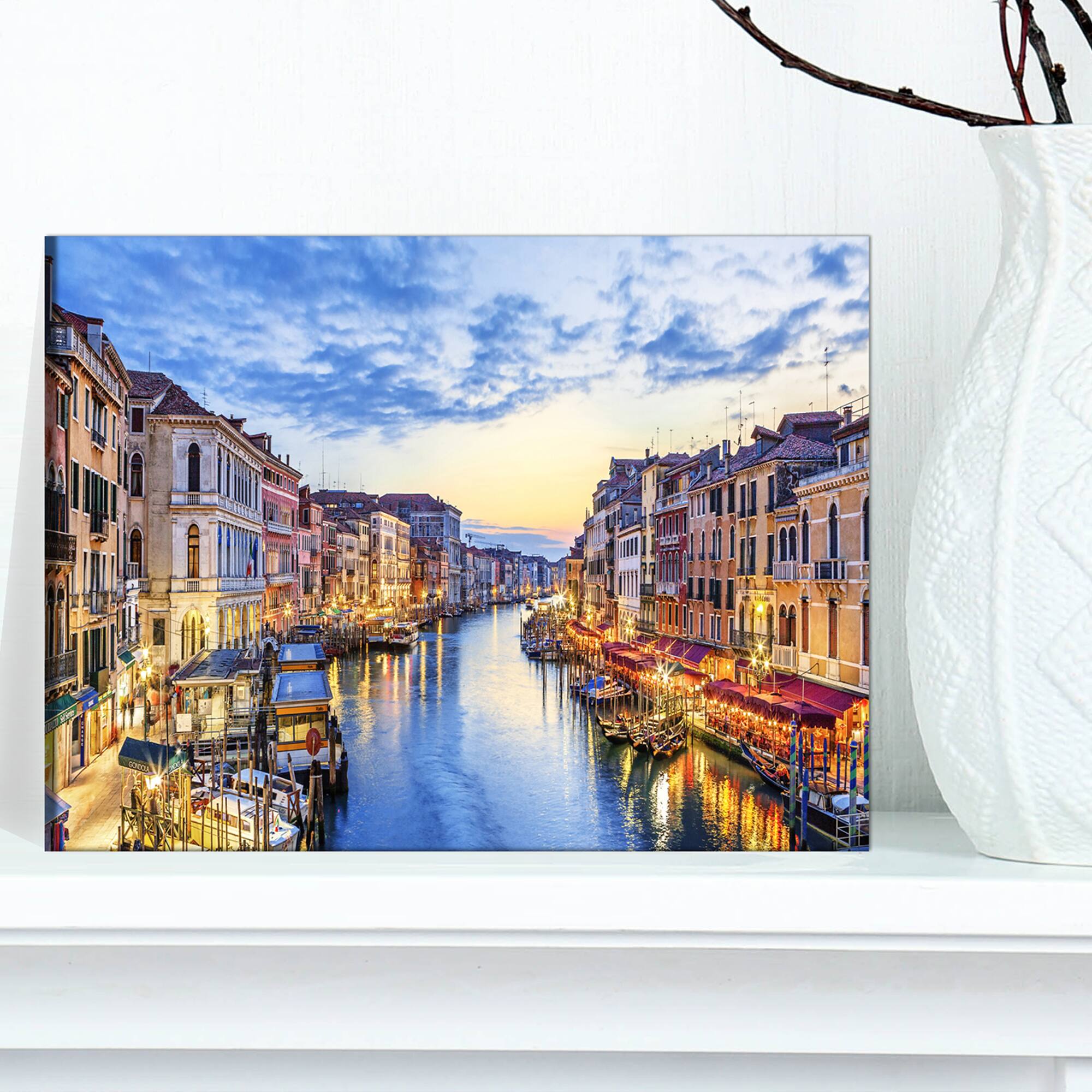 Designart - Grand Canal Panorama - Landscape Photography Canvas Print