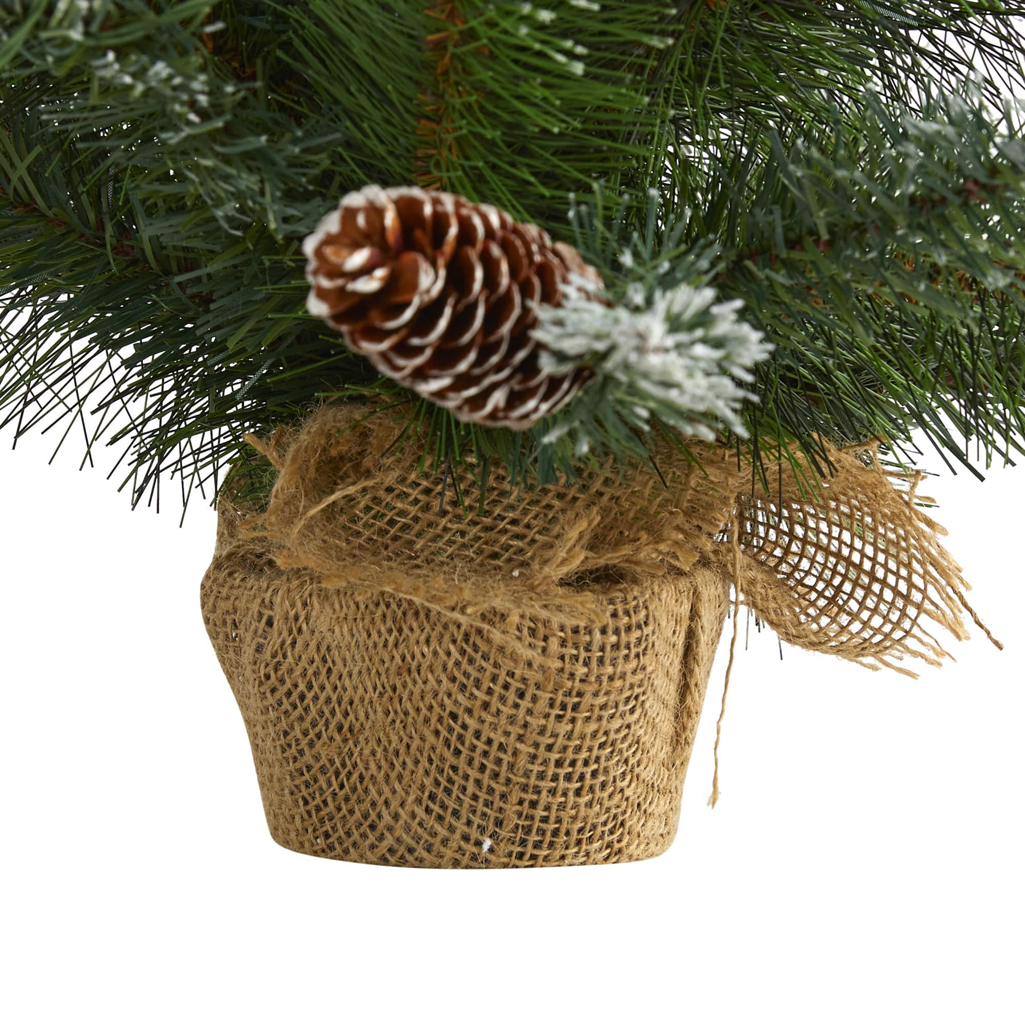 2ft. Pre-Lit Frosted Pine Artificial Christmas Tree with Pinecones, Clear LED Lights