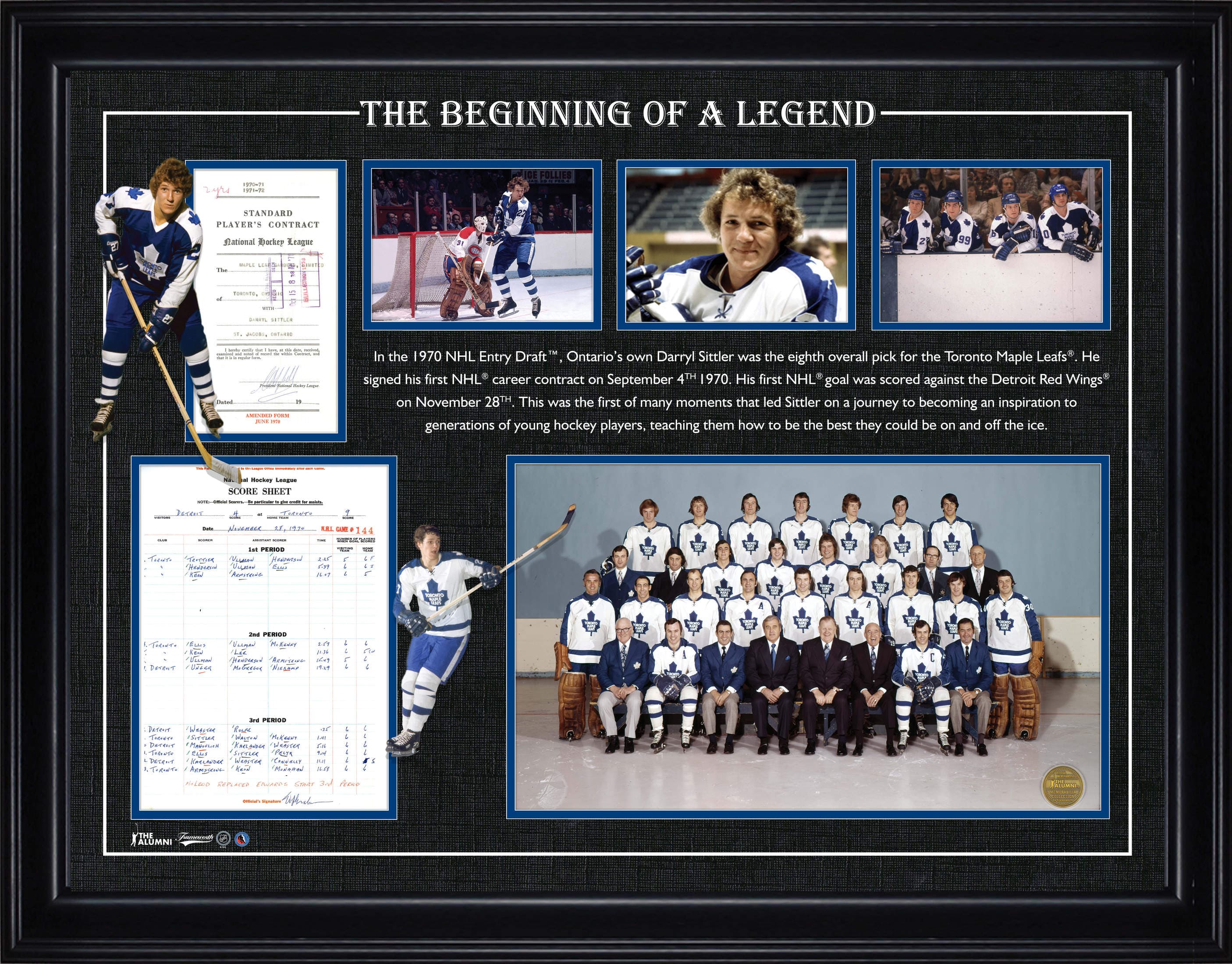 Darryl Sittler First Goal Framed Collage 36.5" x 28.5"