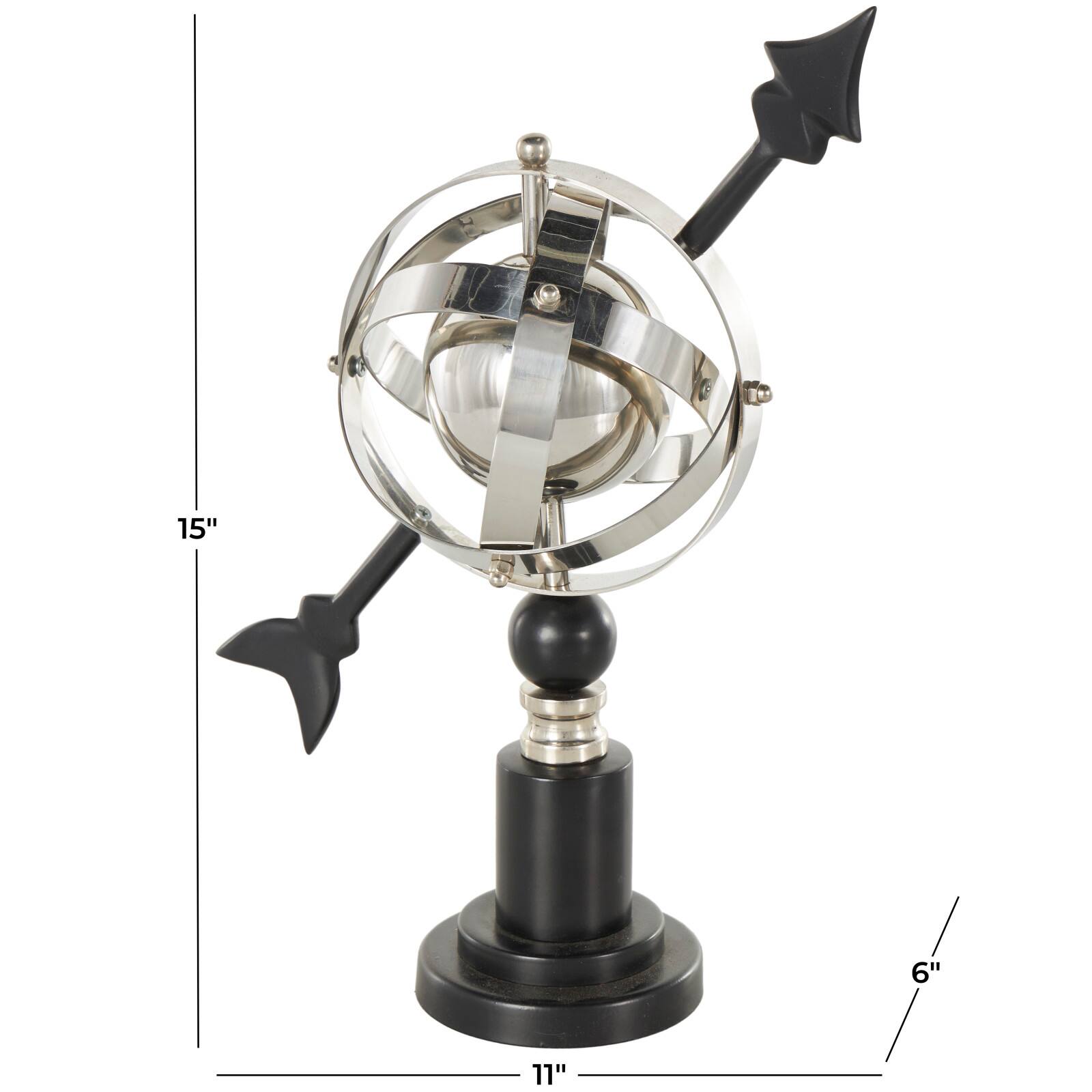 Black Stainless Steel Metal Armillary Globe