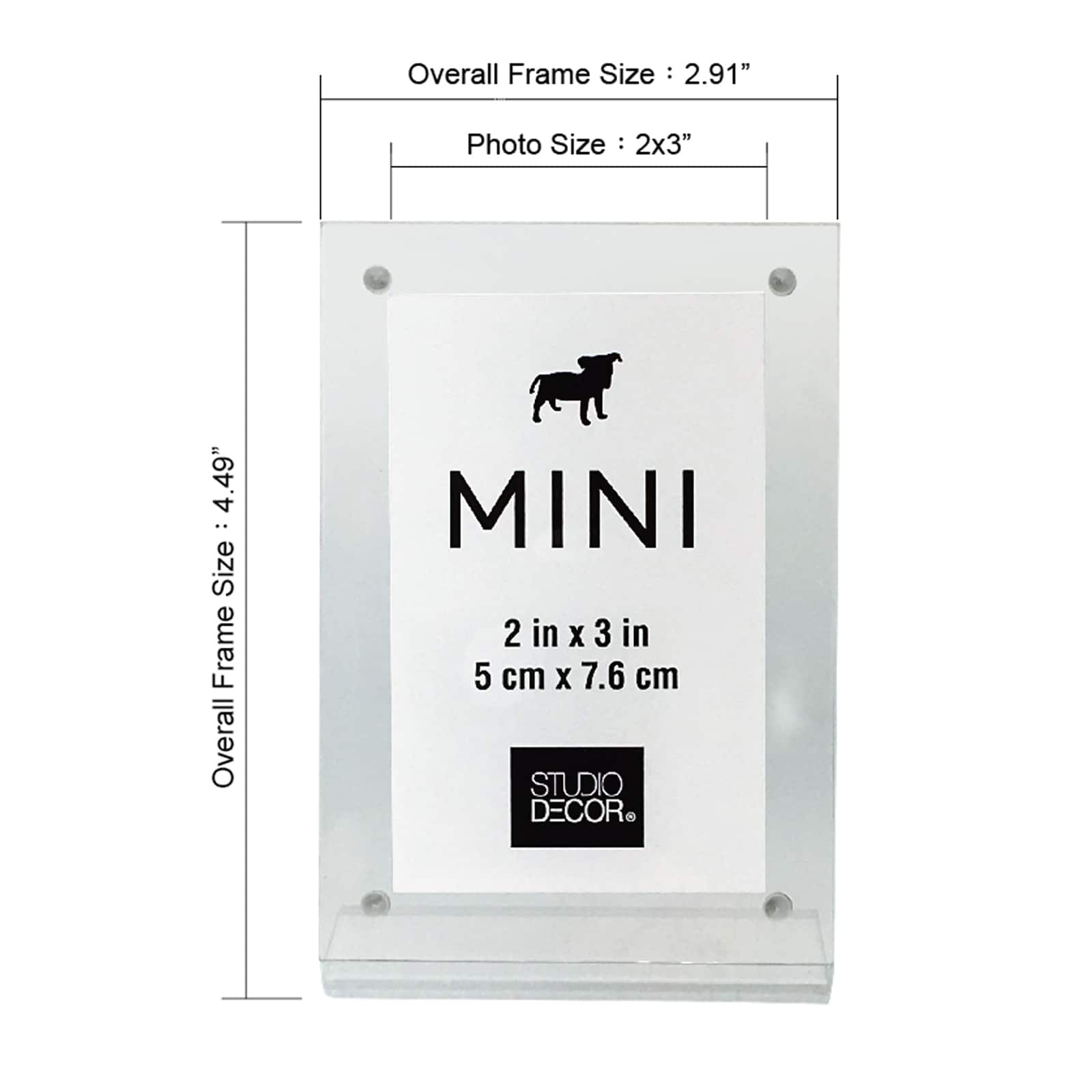 Clear Slanted 2" x 3" Mini Frame by Studio Décor®