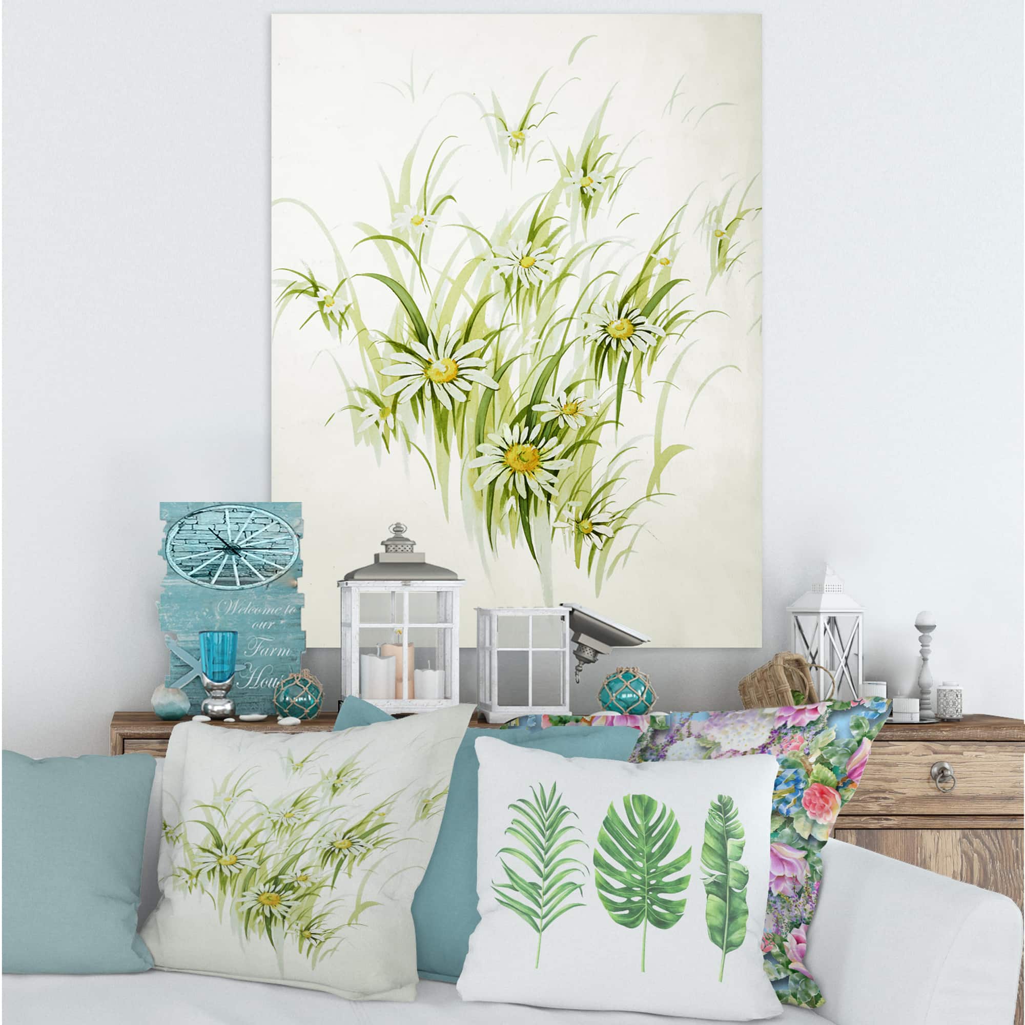 Designart - Retro Drawing of Flowers I