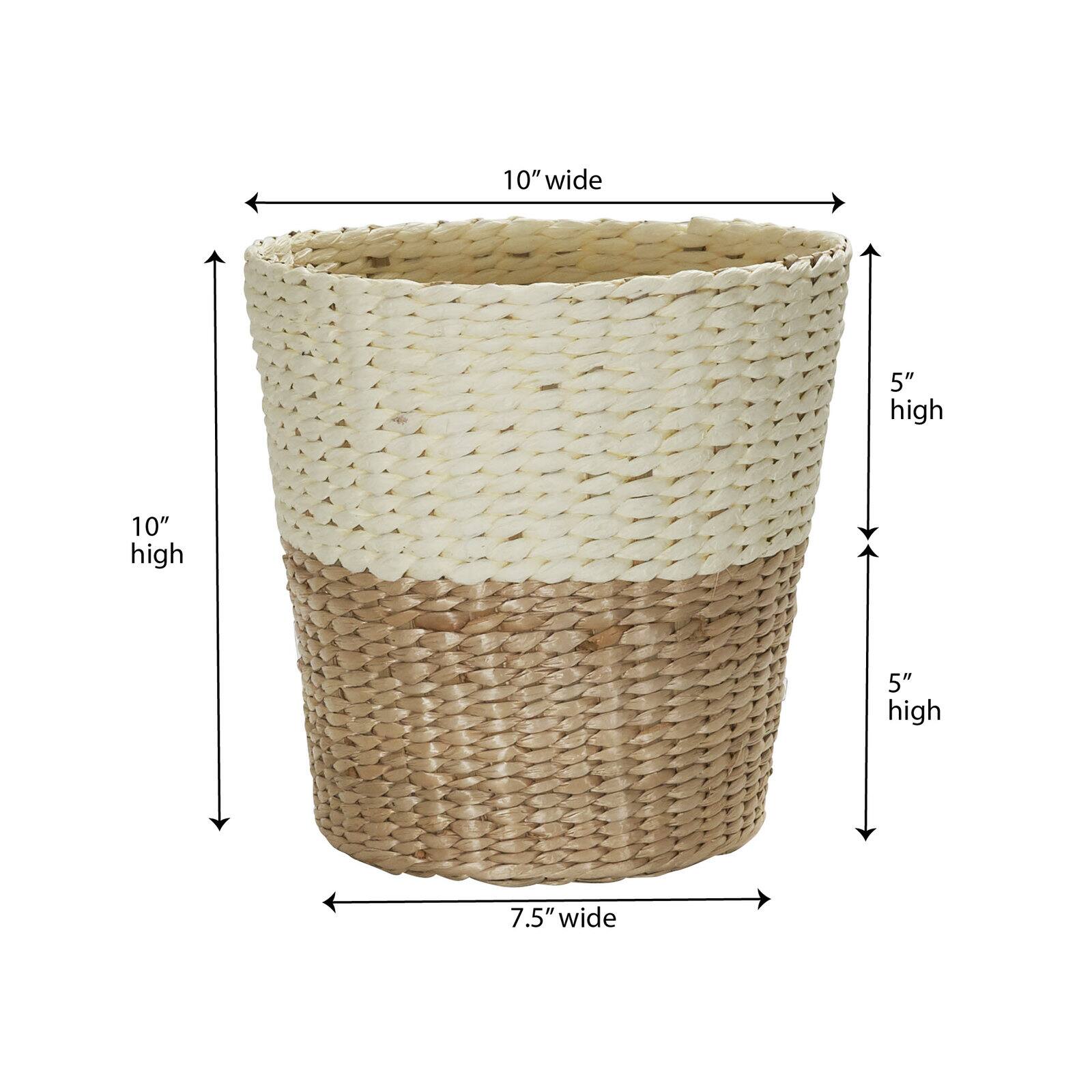 Household Essentials Natural Woven Paper Rope Waste Basket