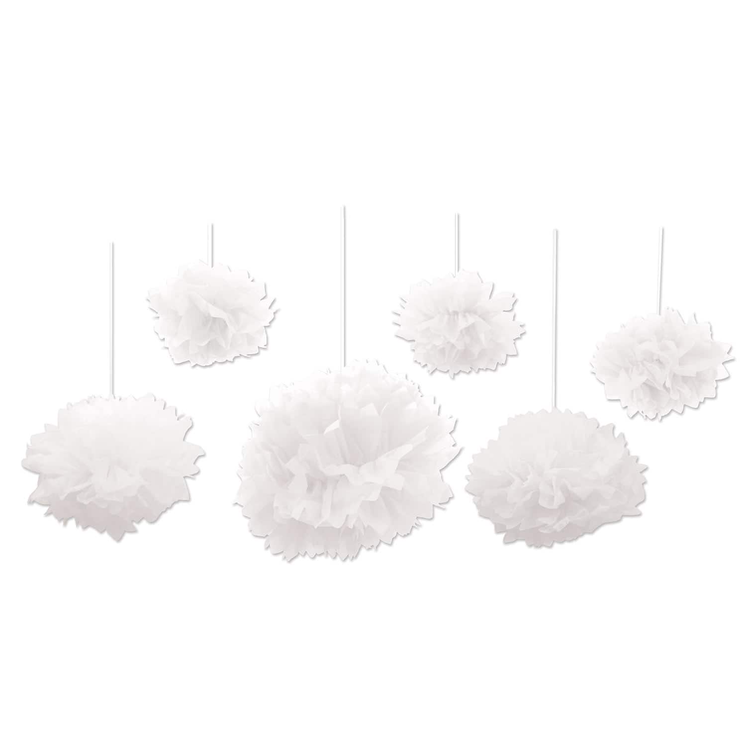 Beistle White Tissue Fluff Balls Set