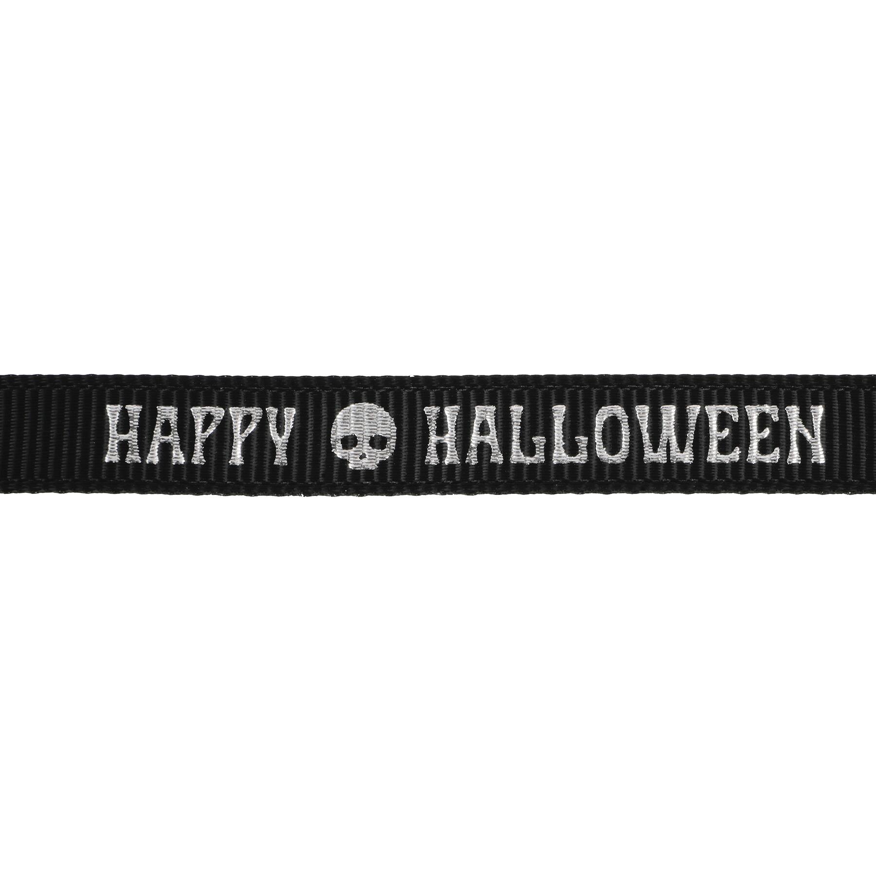 3/8" x 4yd. Black & Silver Happy Halloween Ribbon by Celebrate It®