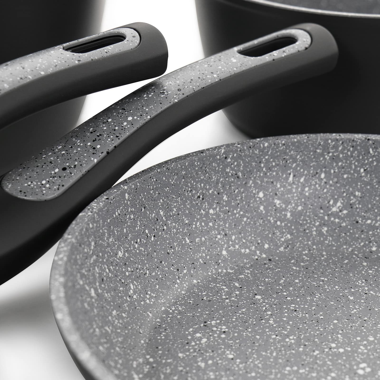 Oster 10-Piece Black and Gray Speckle Nonstick Aluminum Cookware Set